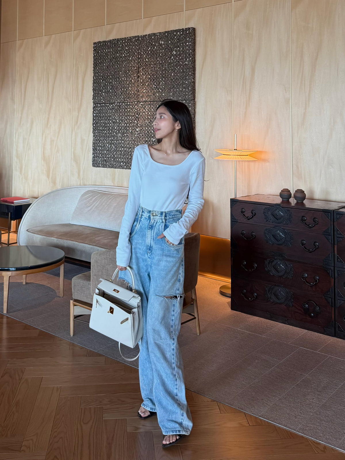 Square neck body suit