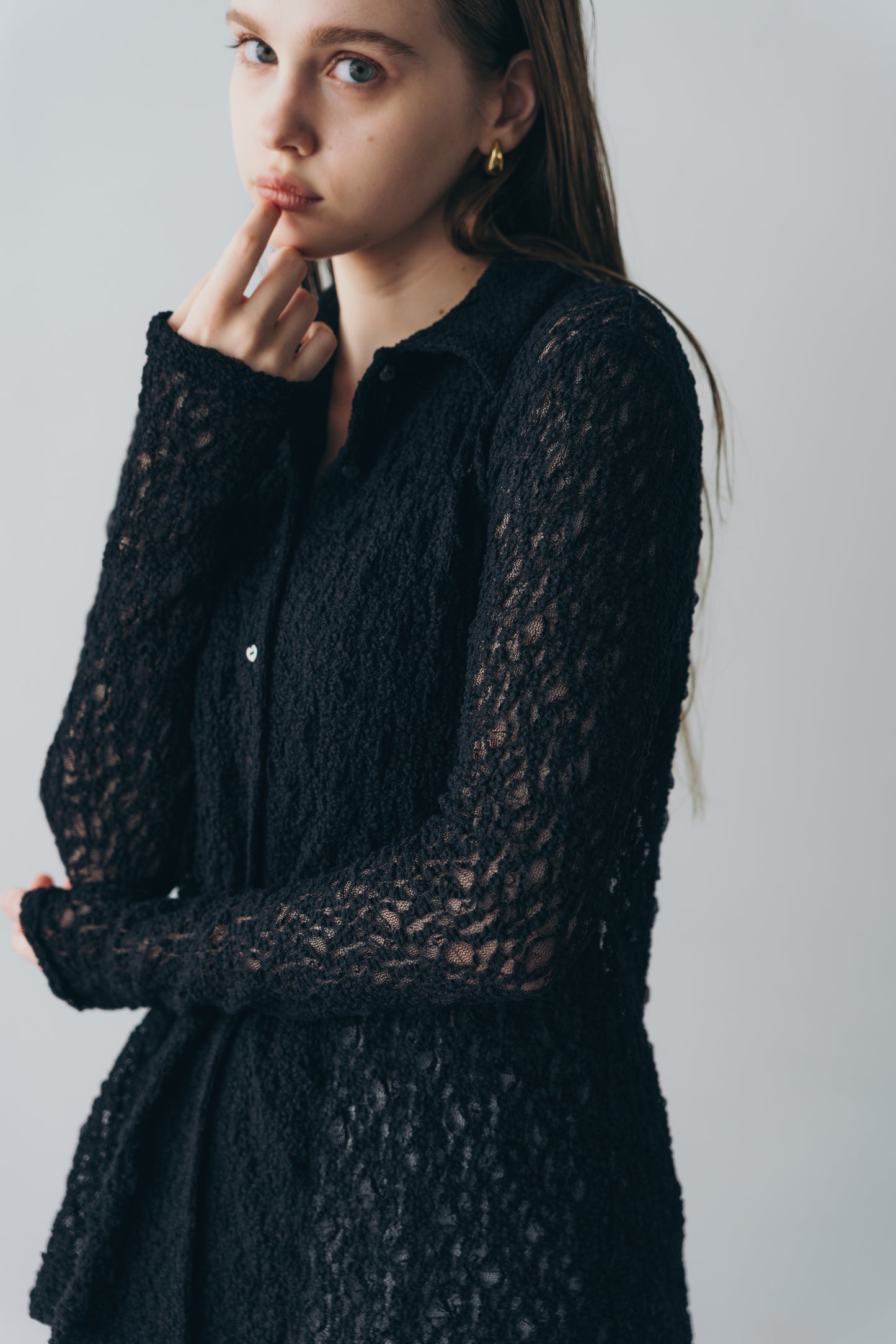 Lady lace shirt - Black