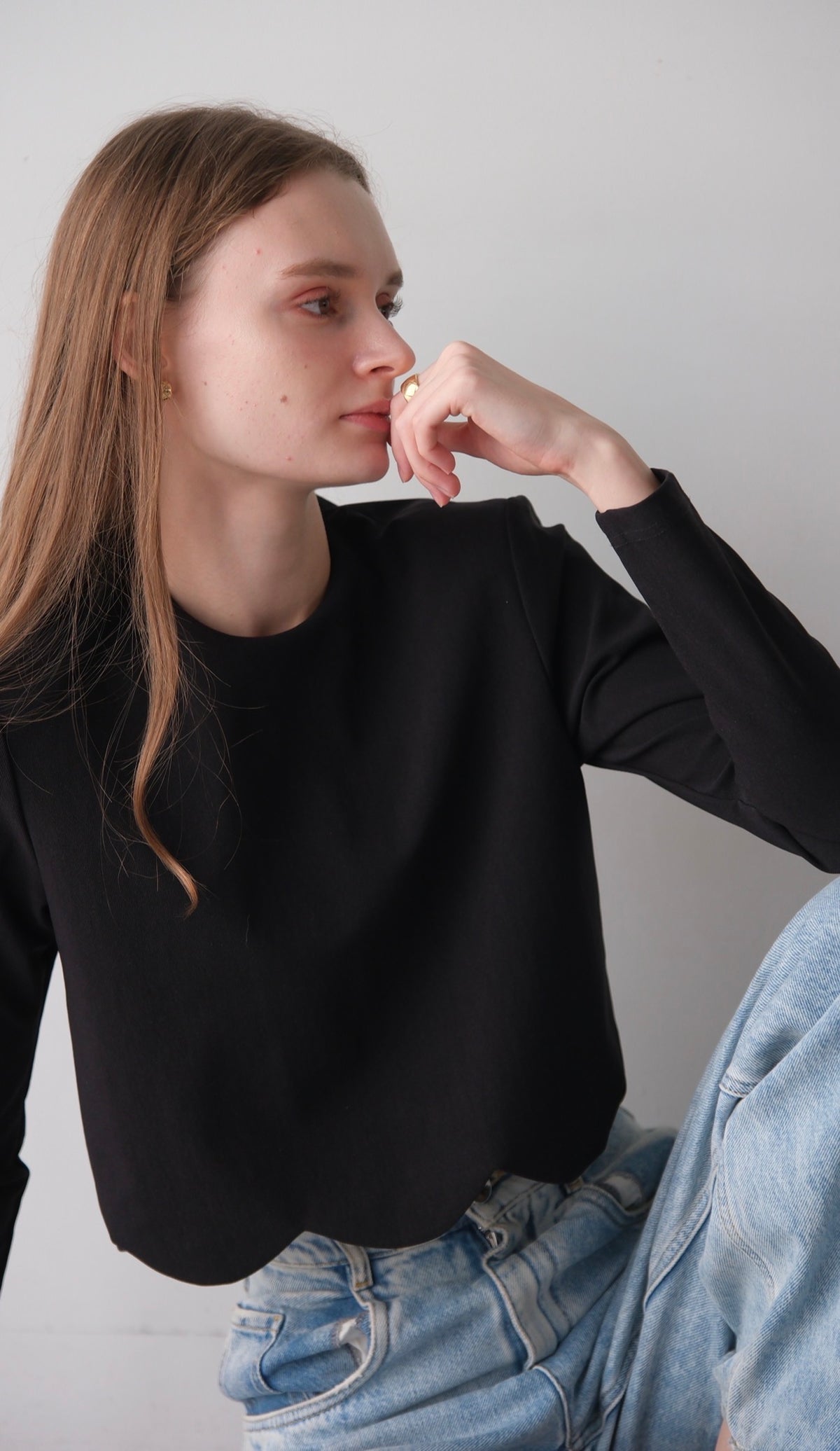 (即納) Otona scallop tops