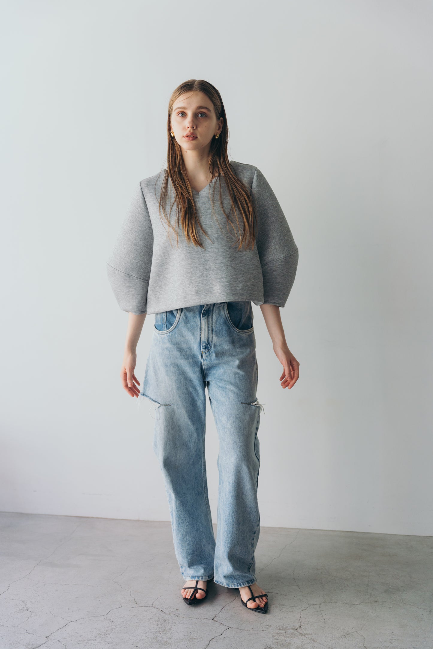 Lady puff tops - Gray