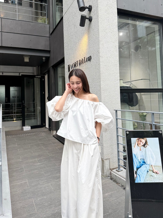 【予約】Otona whip off shoulder(white)