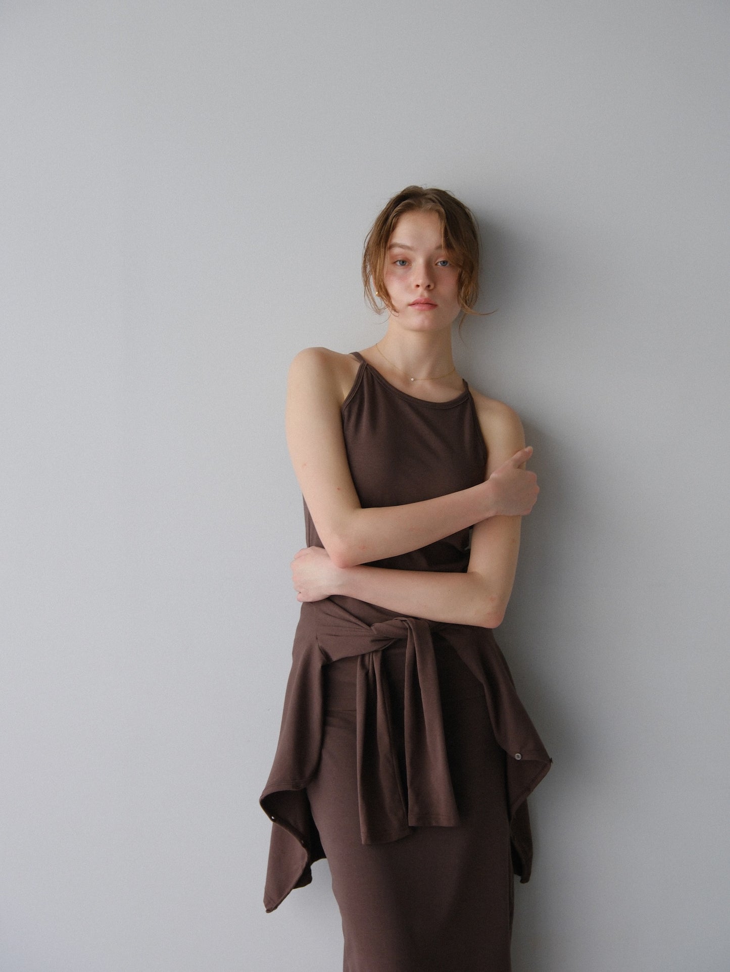 【coming soon】Lady cutsew 3piece -Brown