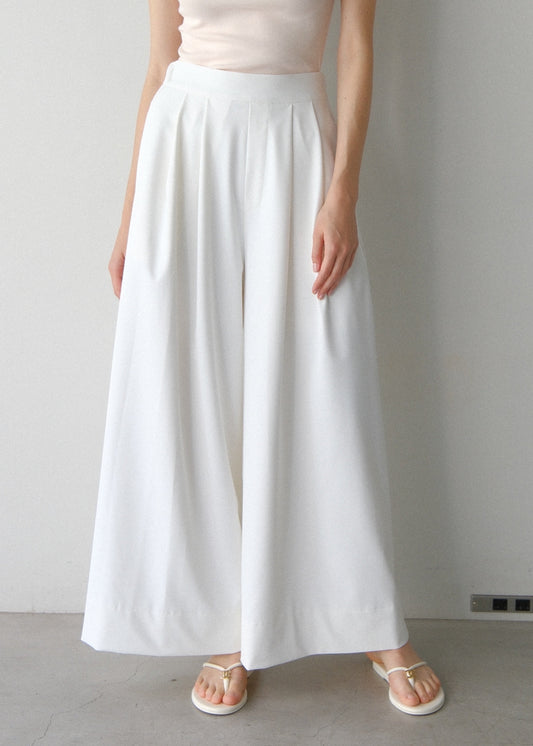撥水wide pants - white