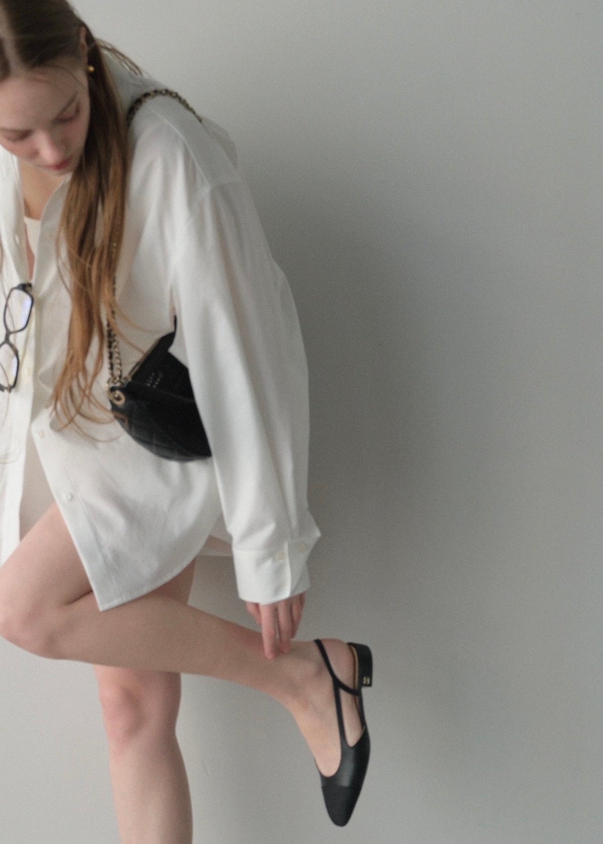 撥水 2way silky over shirt / white