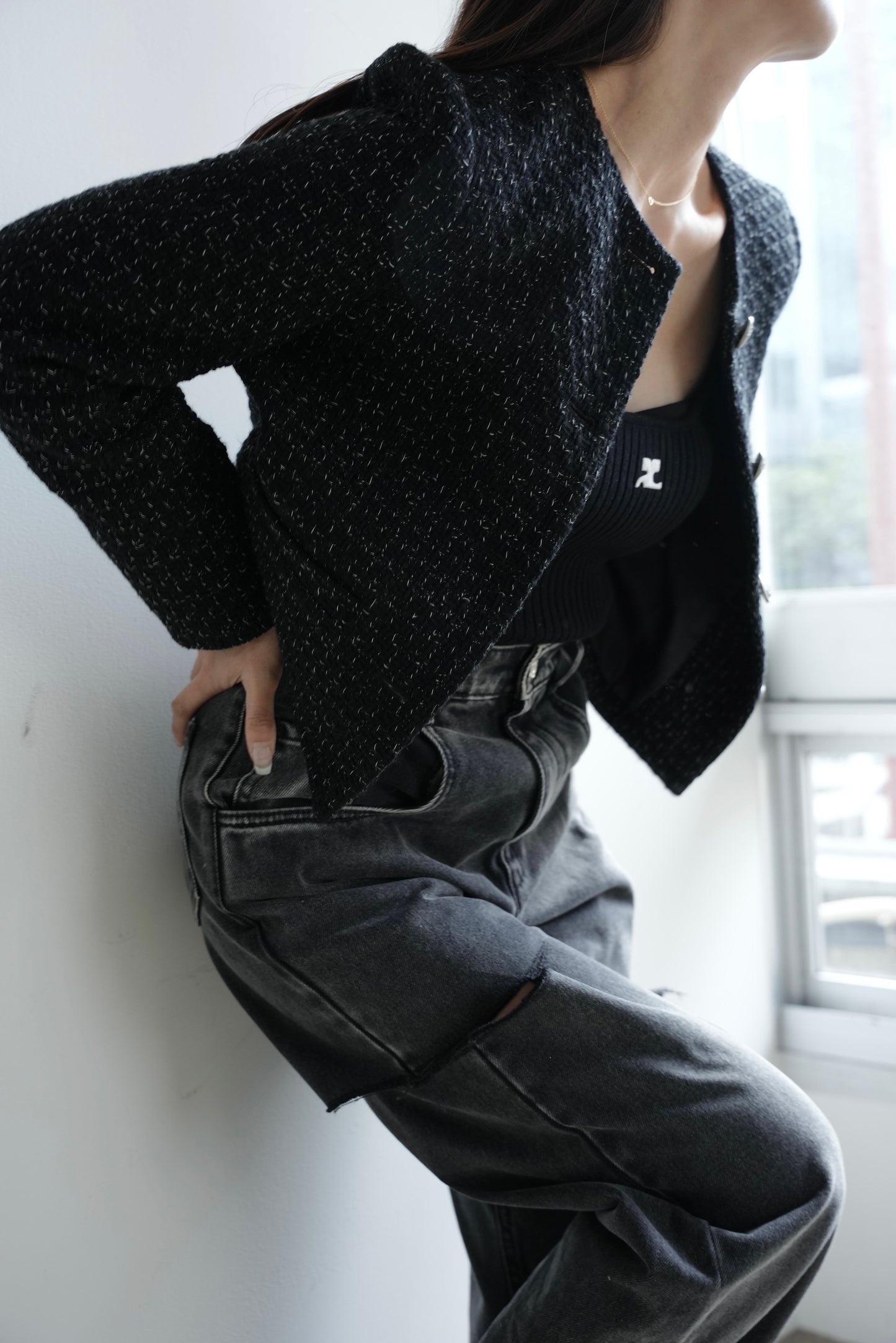 【予約】CARLA Tweed Jacket (Black)