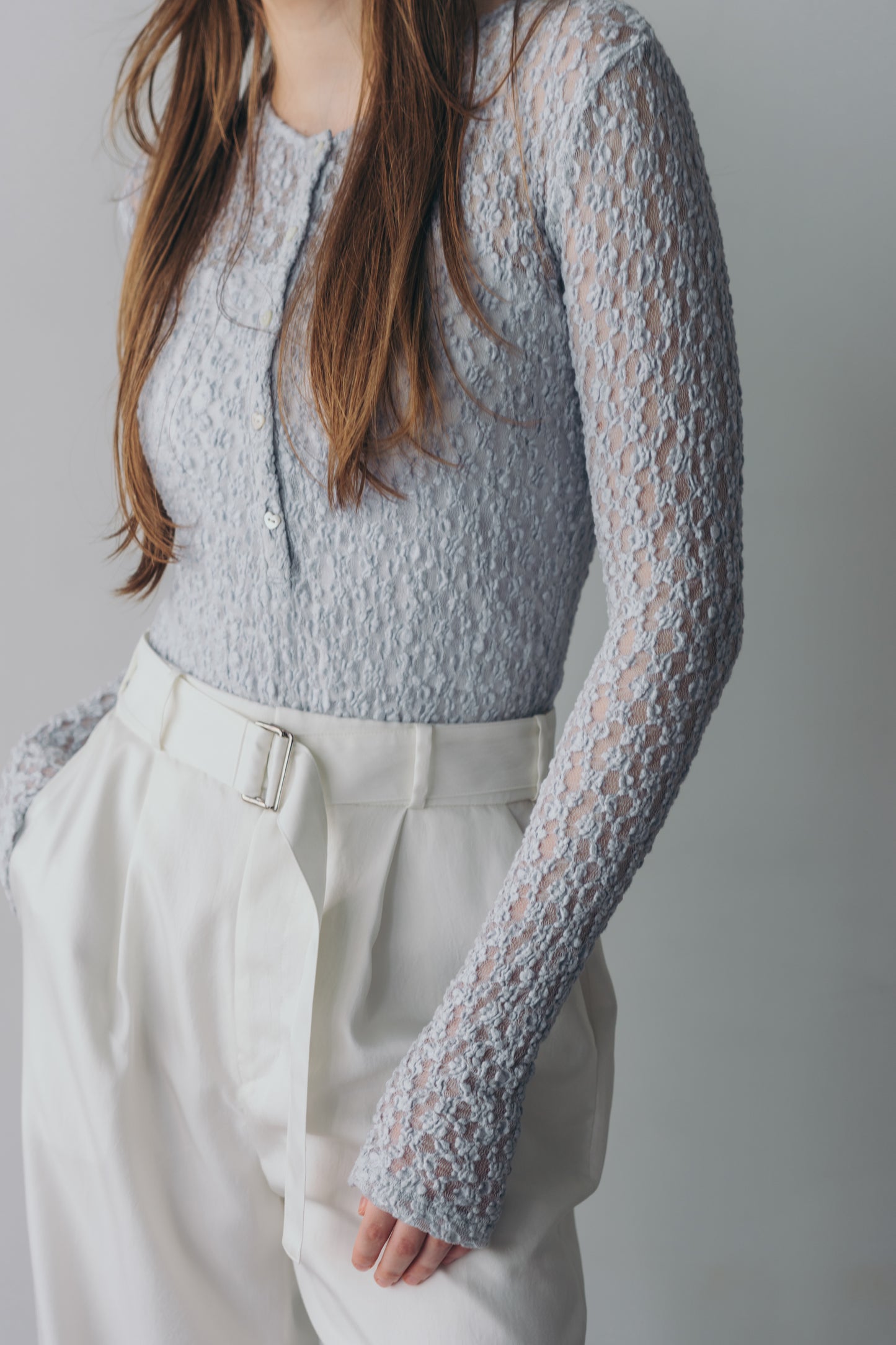 Lace body suit - Blue gray