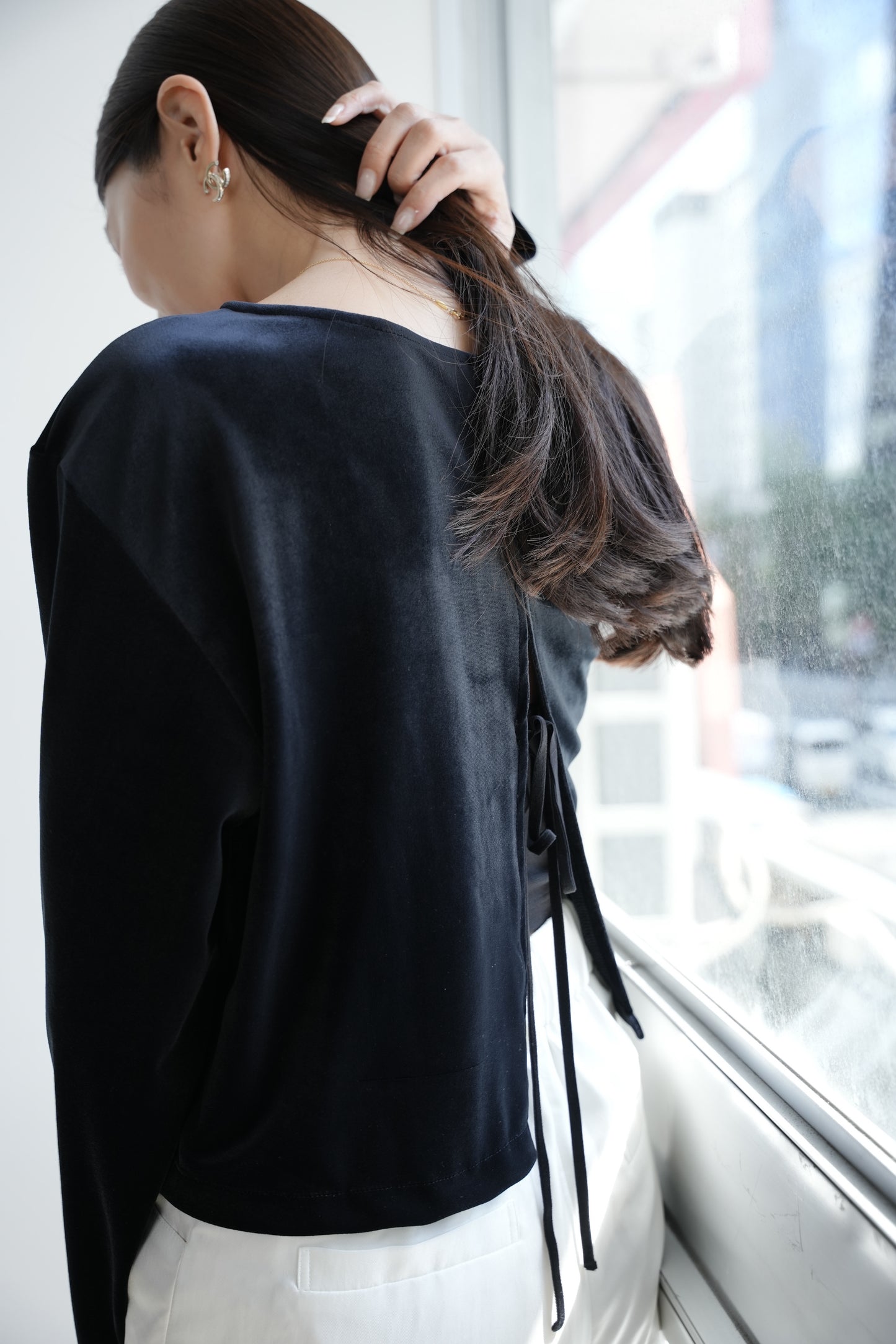 【予約】Konare velour tops (Black)