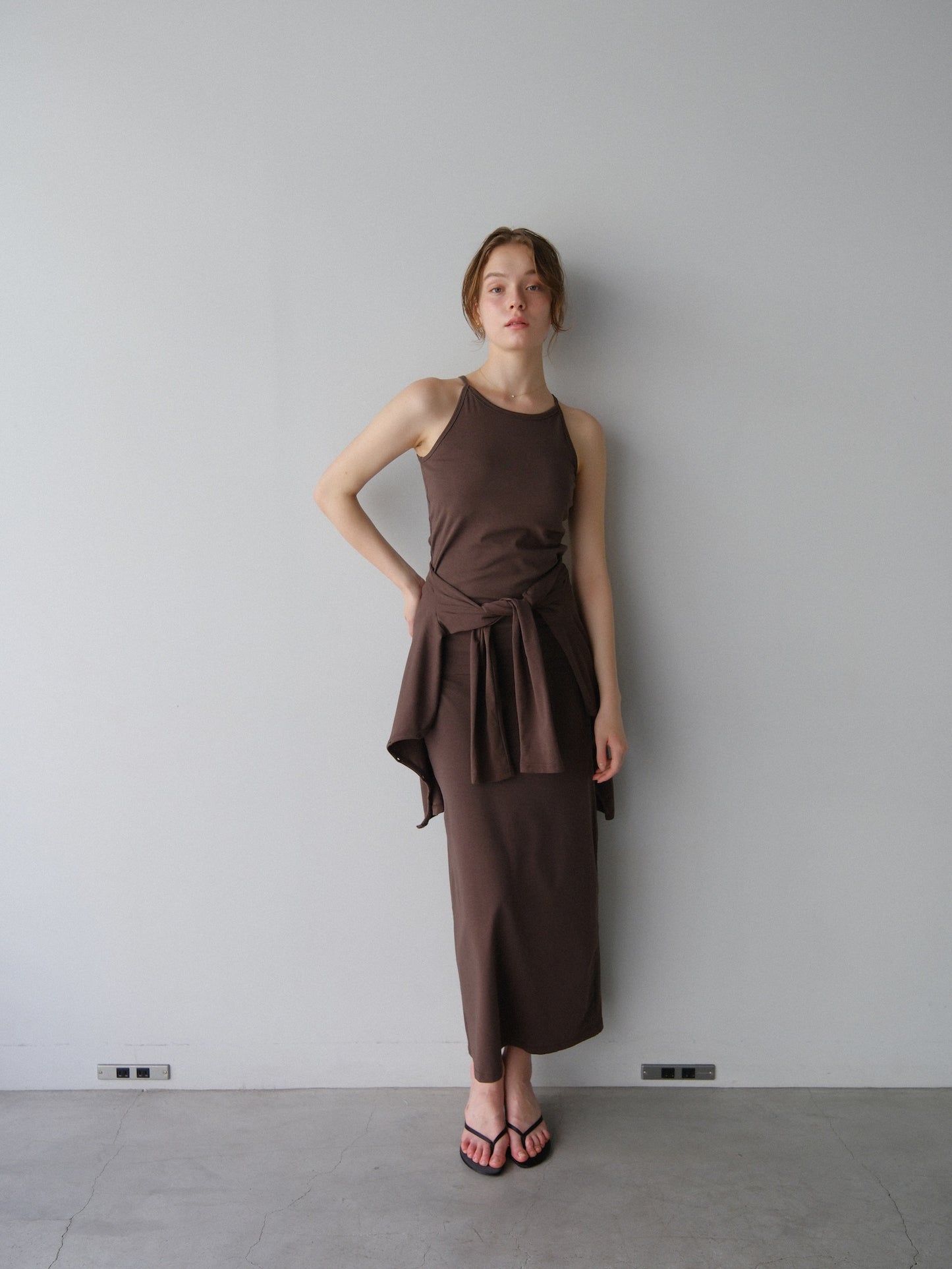 【coming soon】Lady cutsew 3piece -Brown