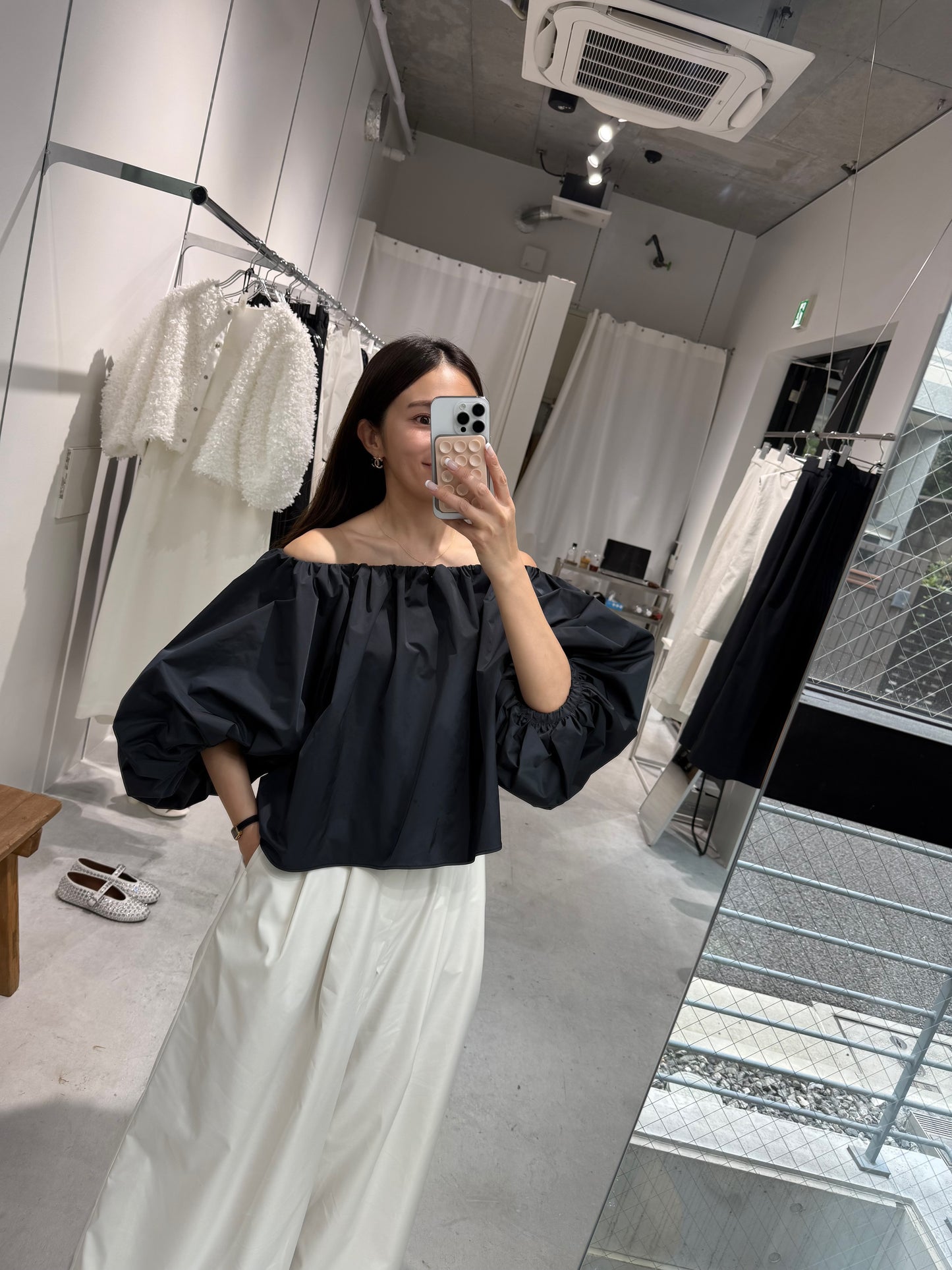 【予約】Otona whip off shoulder(Black)