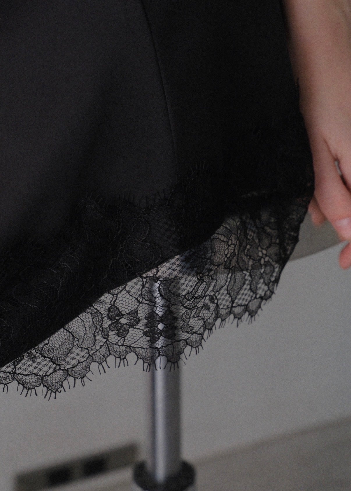 Satin lace camisole /Black