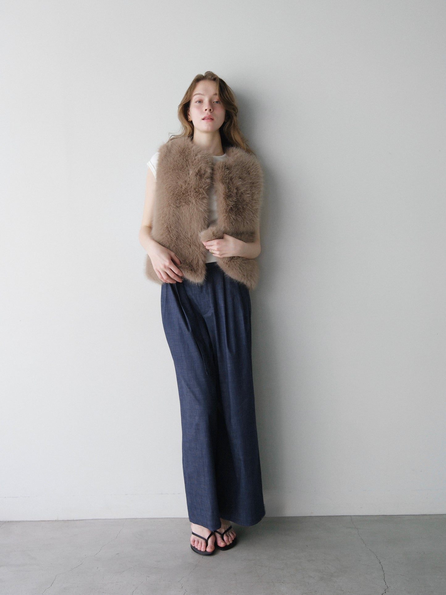 【coming soon】Denim like wide pants