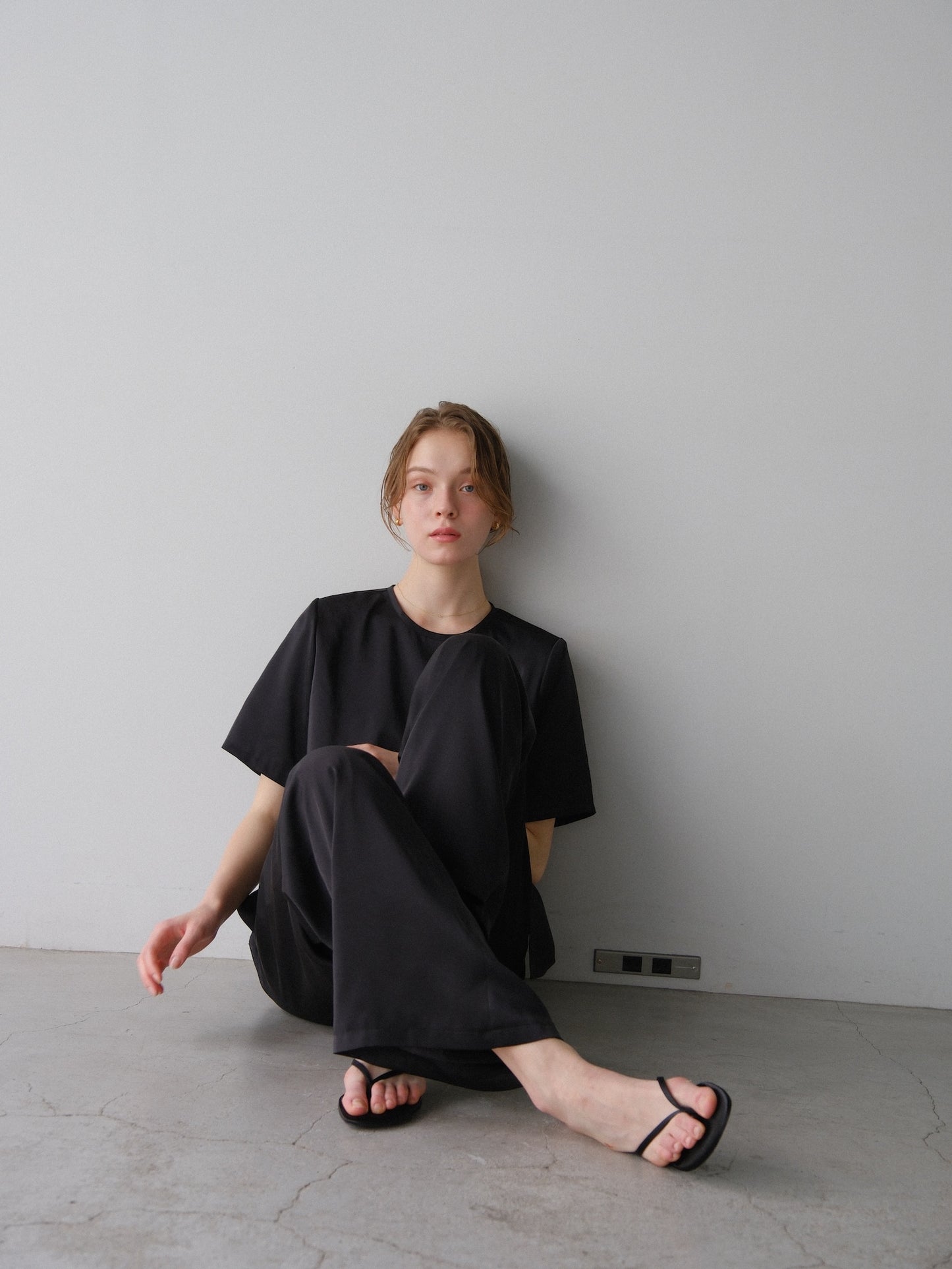 【coming soon】 Lady satin easy pants