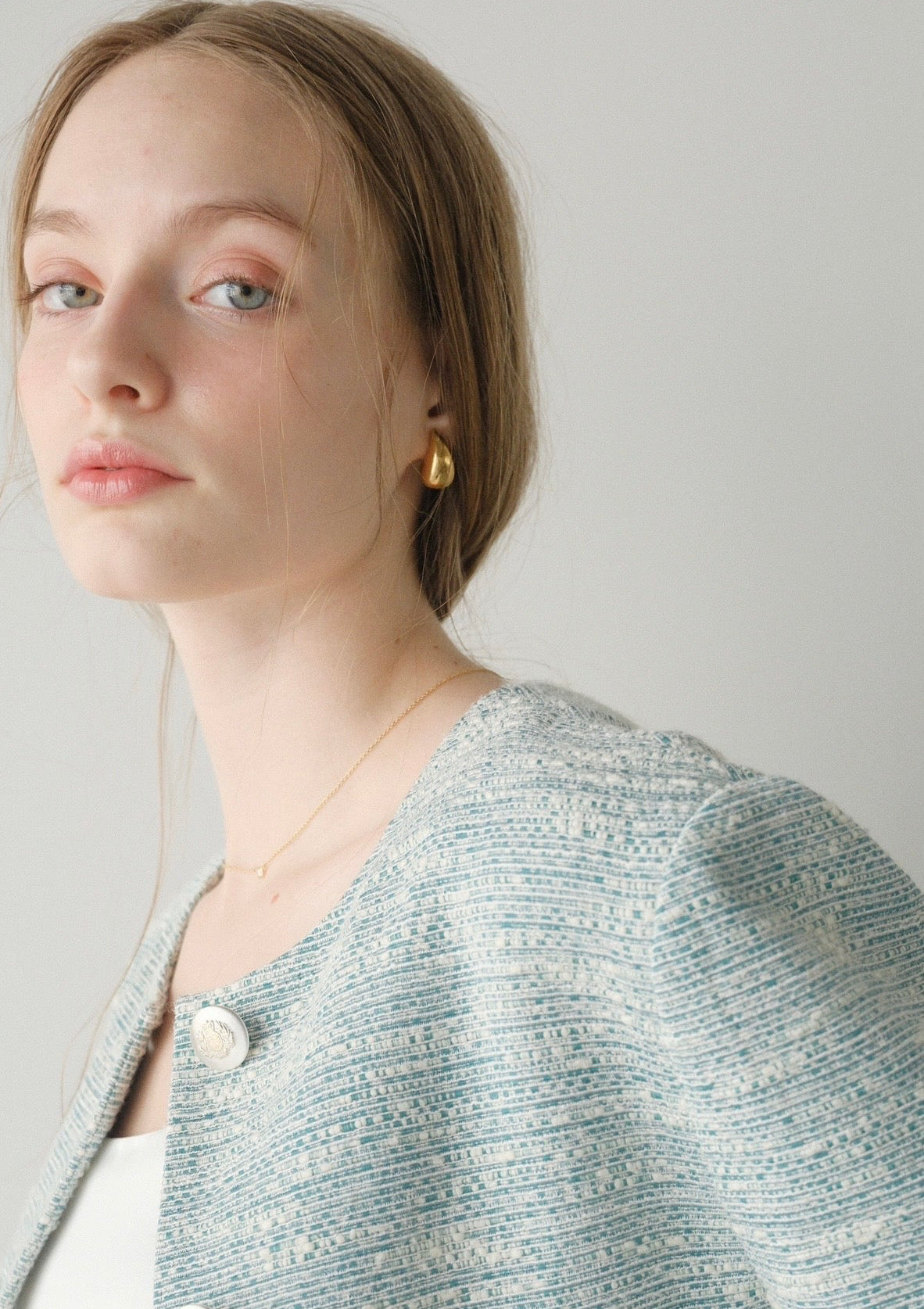 【即納】 CARLA Tweed jacket / Green