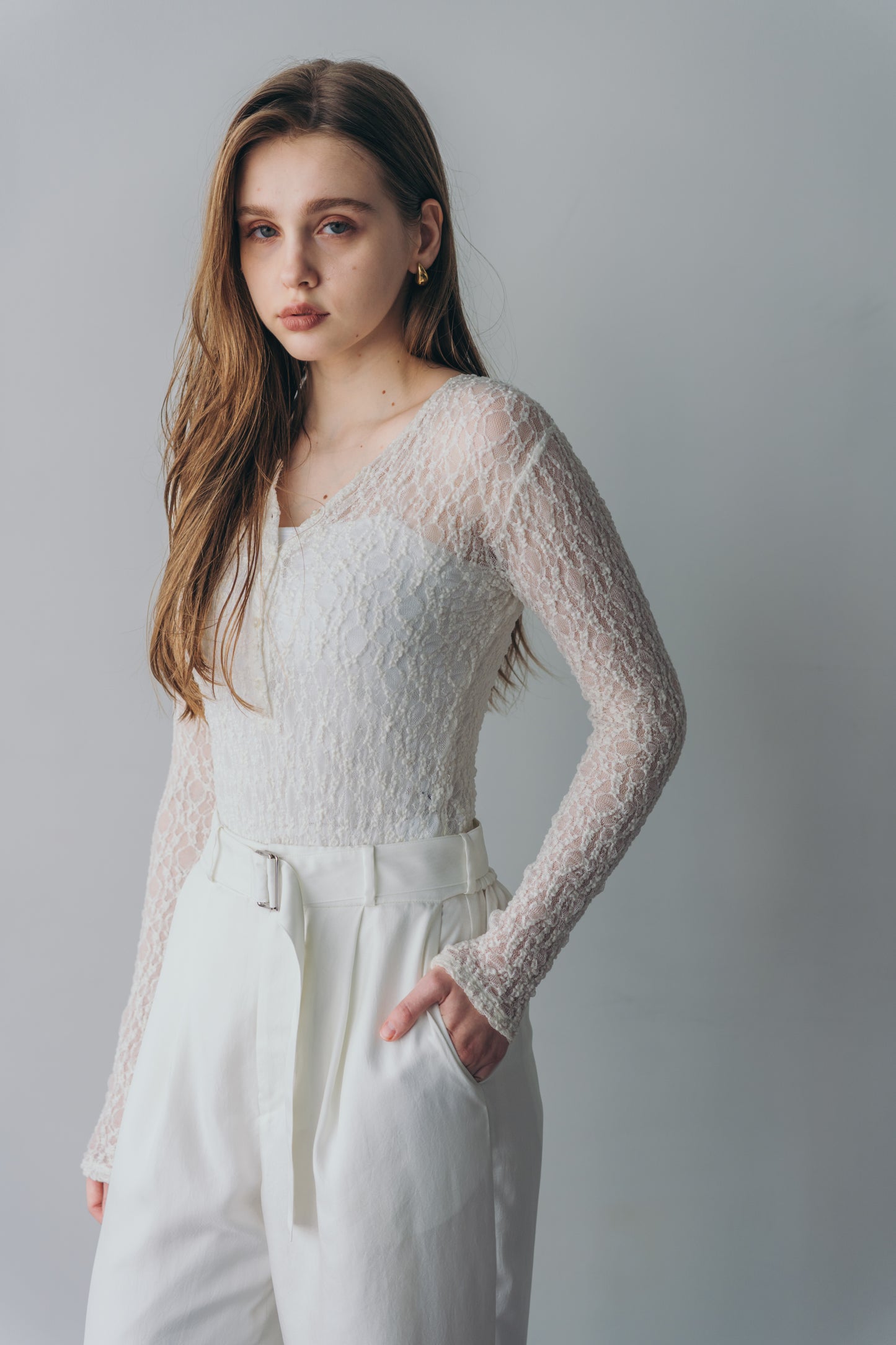 Lace body suit - White