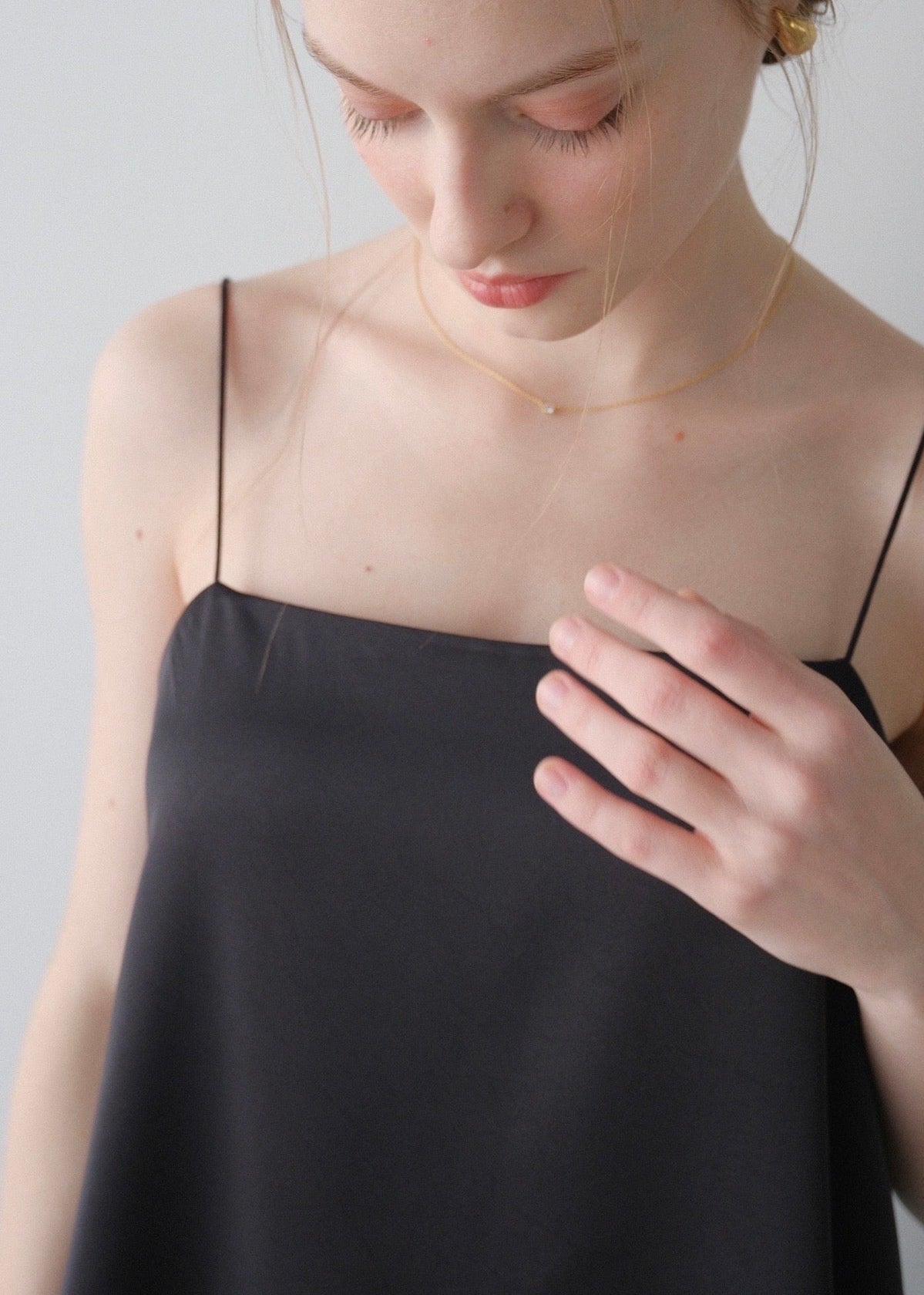 Satin lace camisole /Black