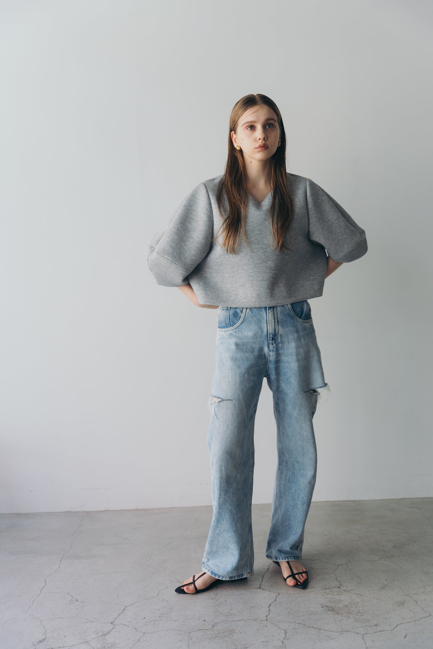 Lady puff tops - Gray