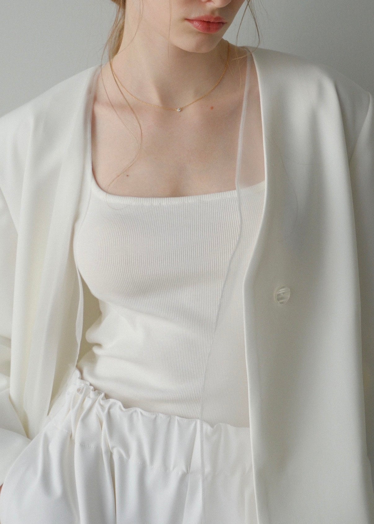 Lady organdy layered jacket / white
