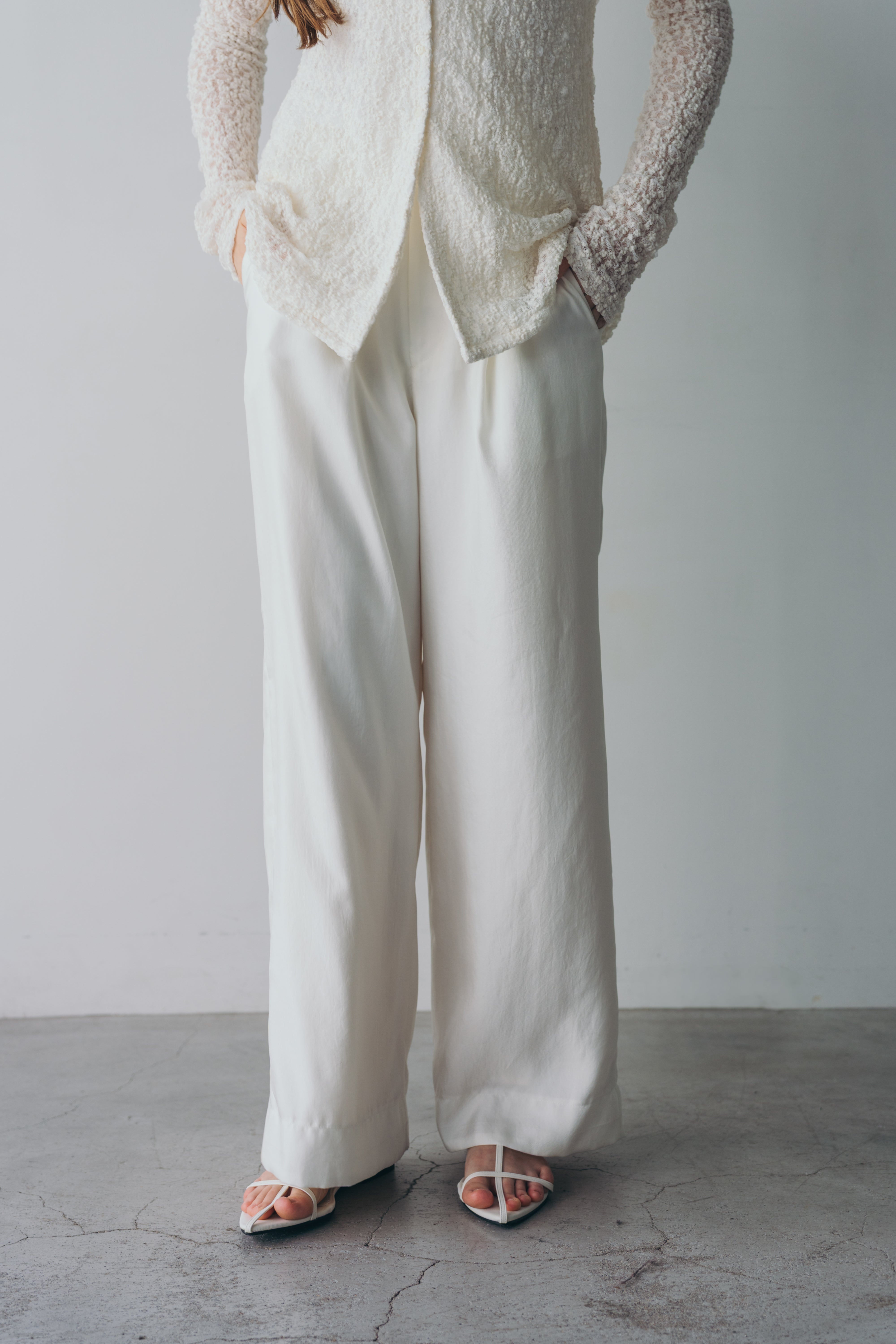 Satin wide pants - White – CARLA