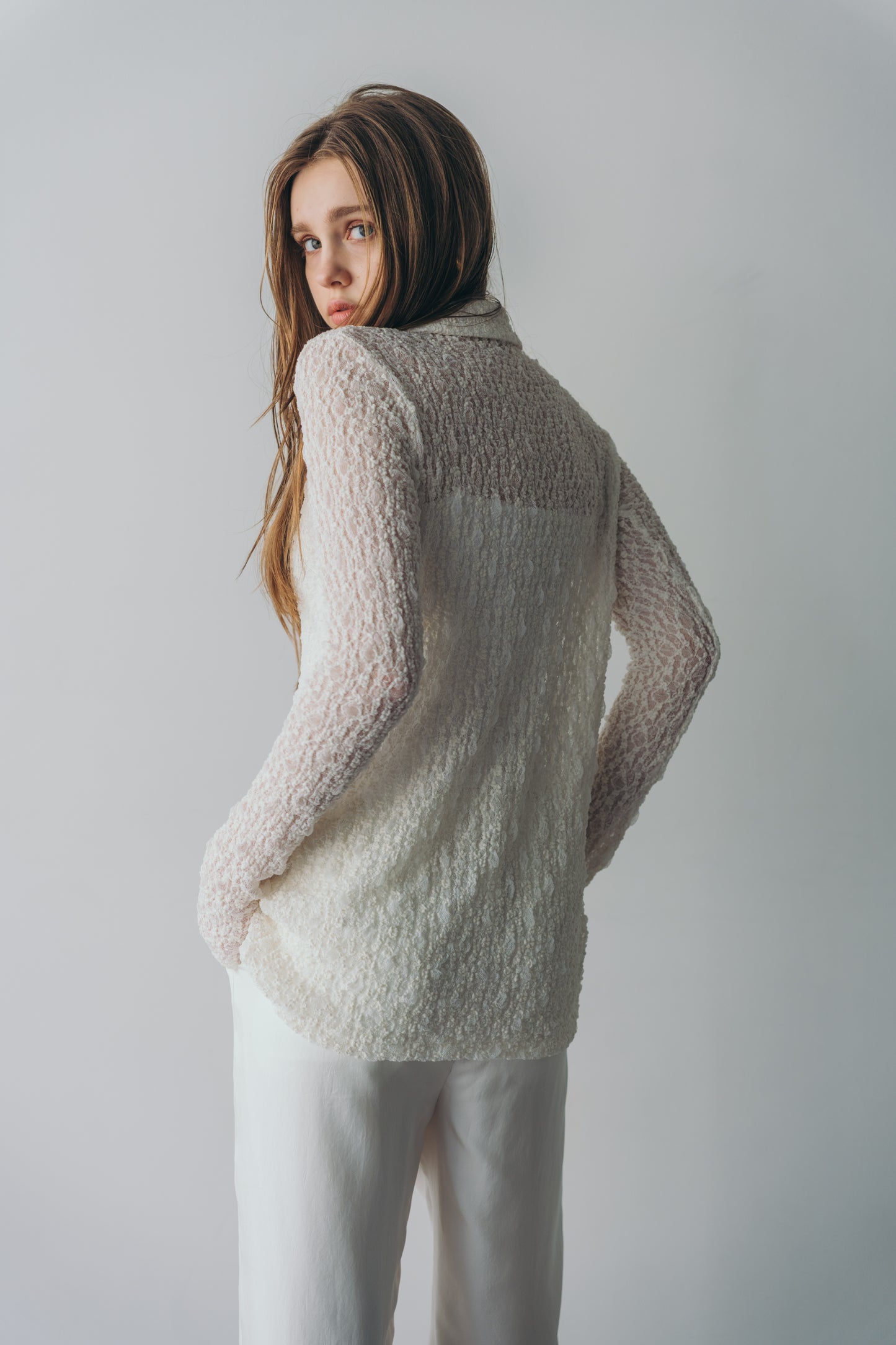 Lady lace shirt - white