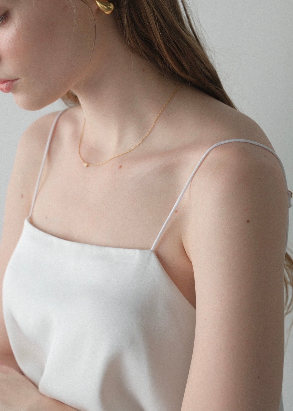 【2nd pre order】Satin lace camisole /white