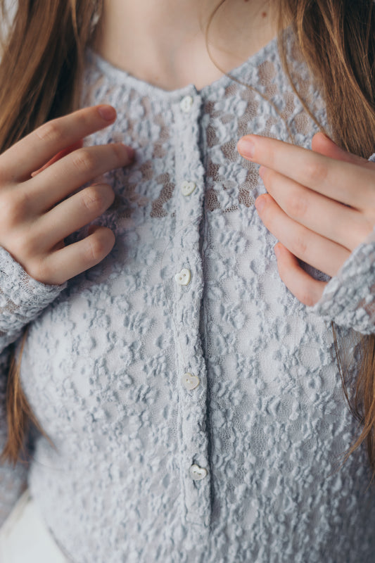 Lace body suit - Blue gray