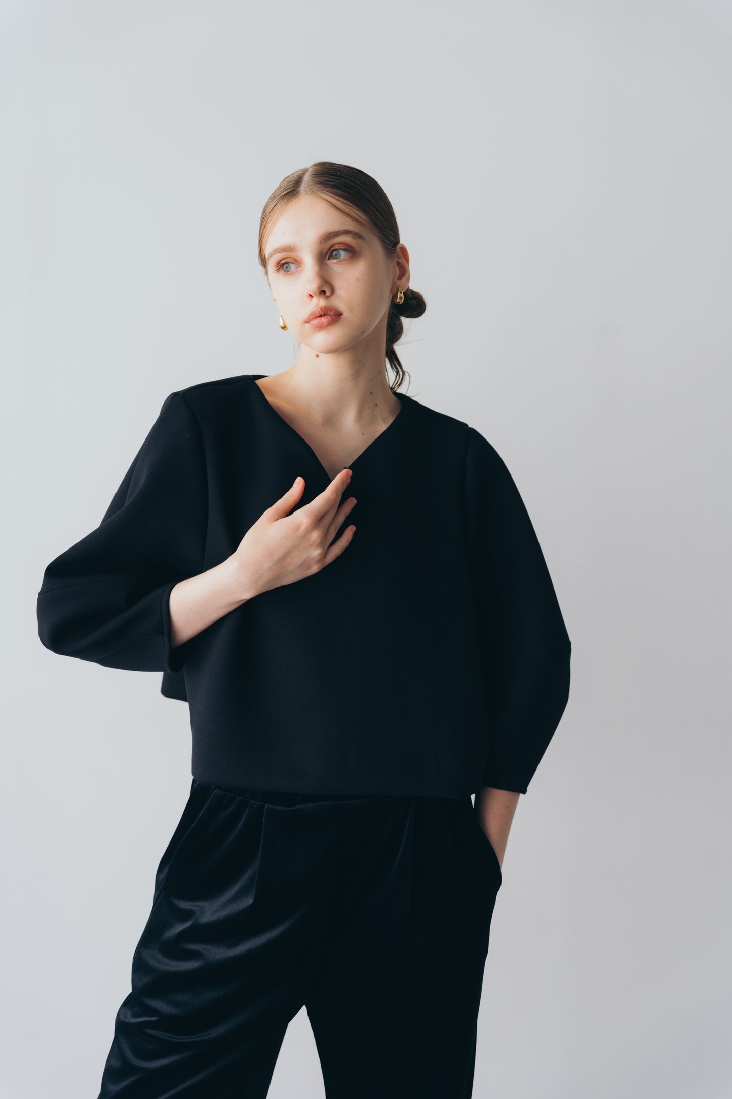 Lady puff tops - Black
