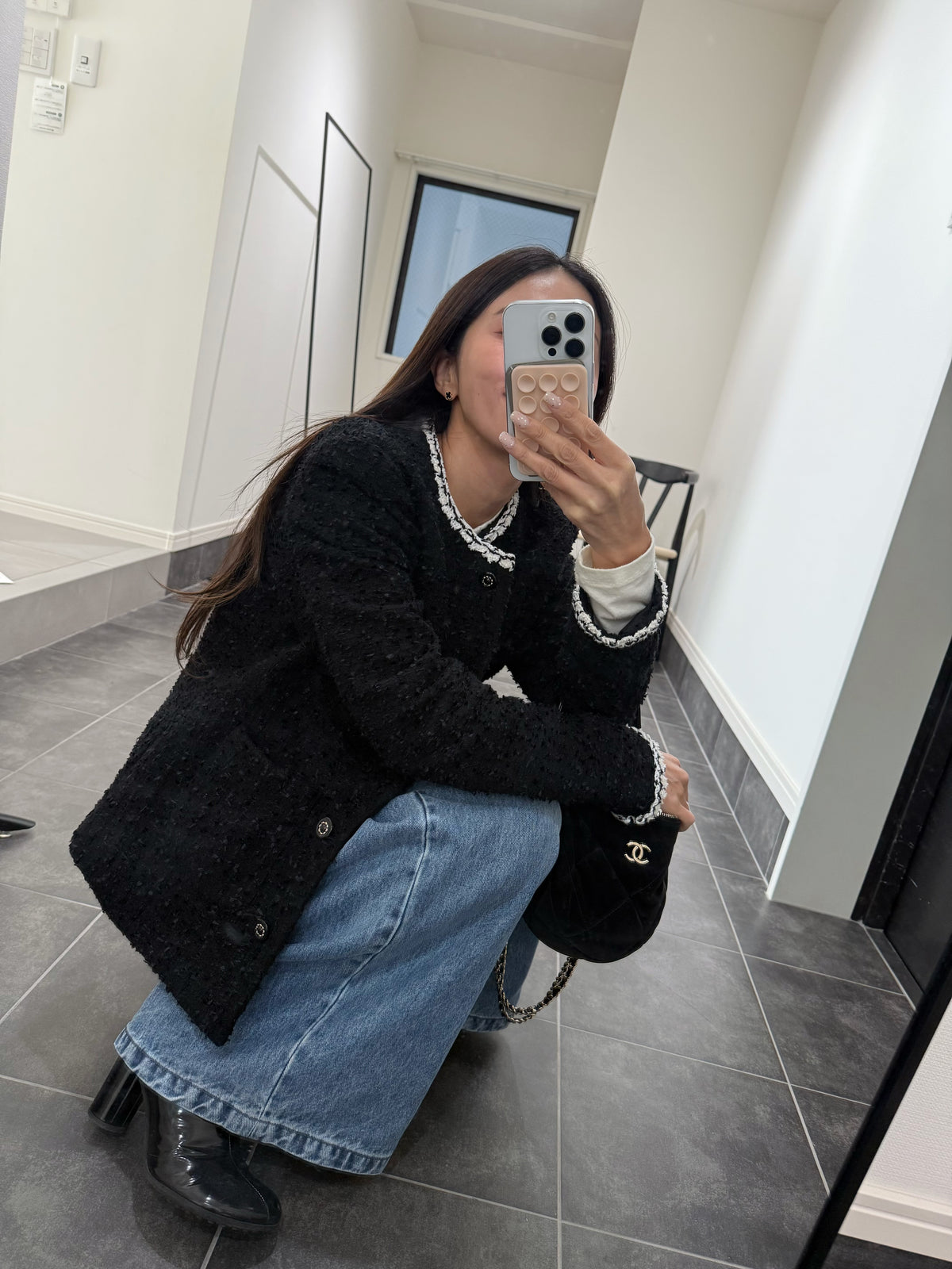 CARLA Tweed jacket / Black