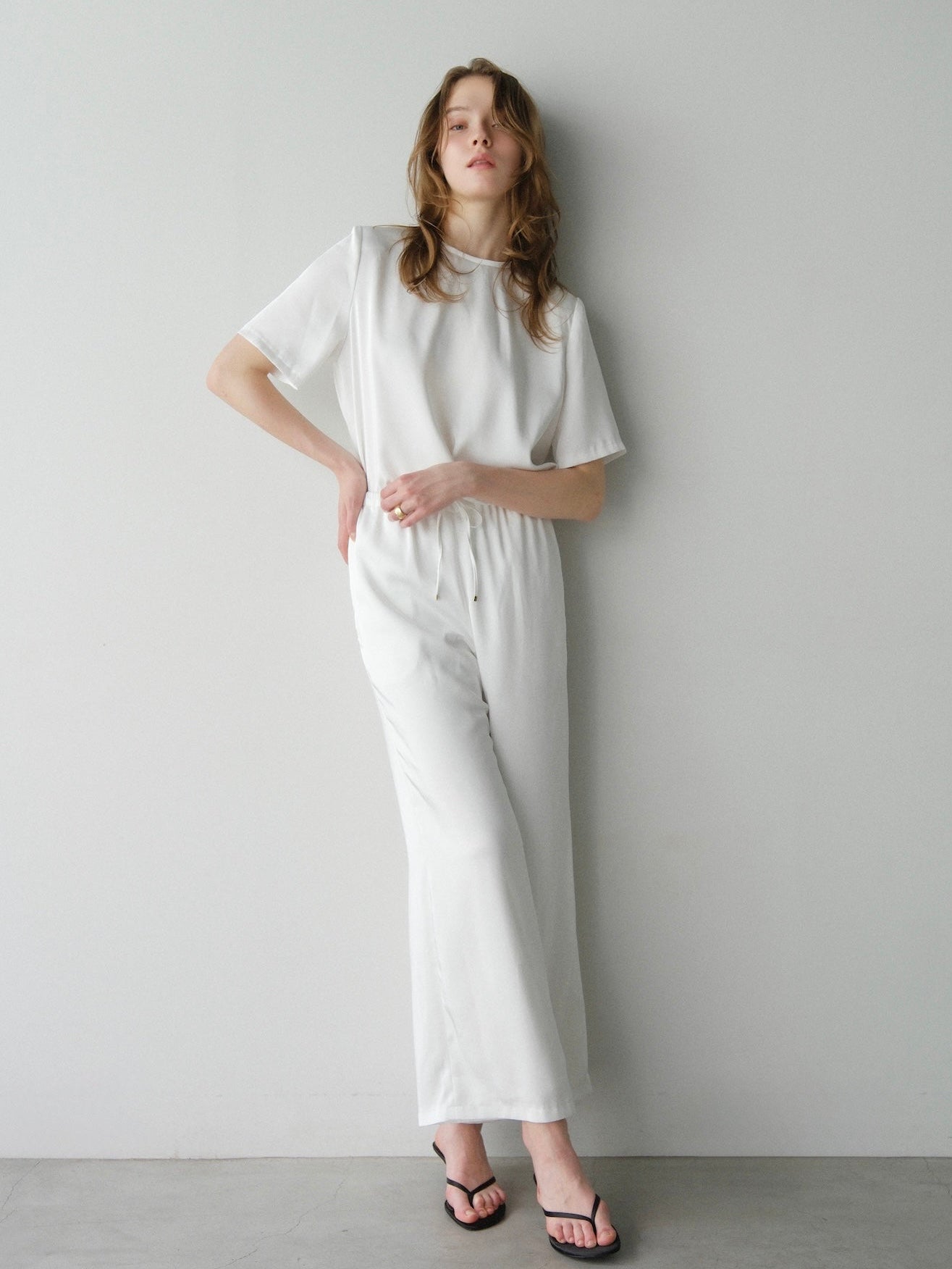 【coming soon】 Lady satin easy pants