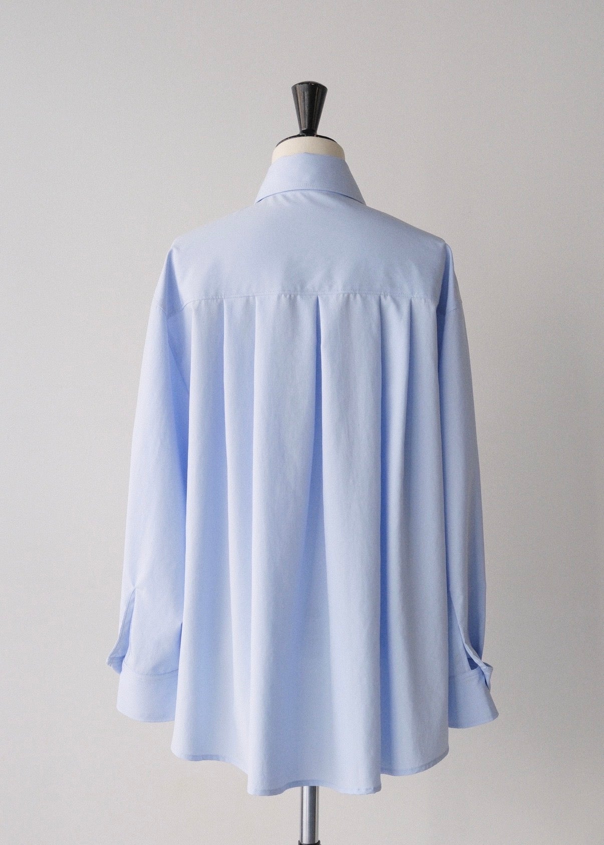 撥水 2way silky over shirt / pale blue