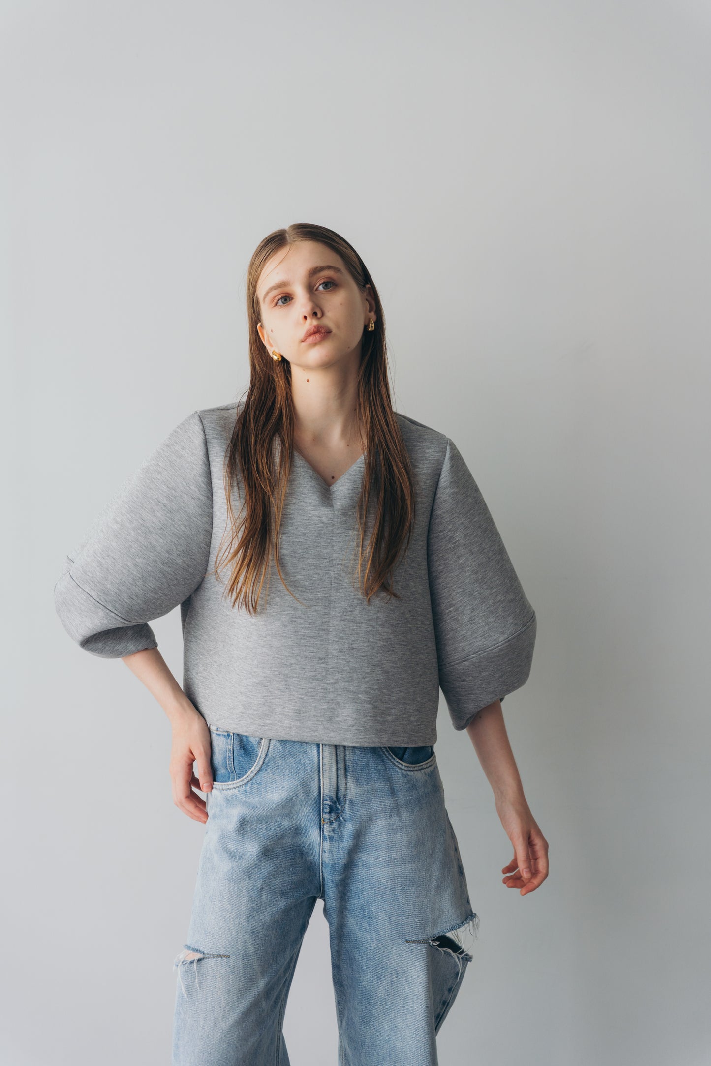 Lady puff tops - Gray