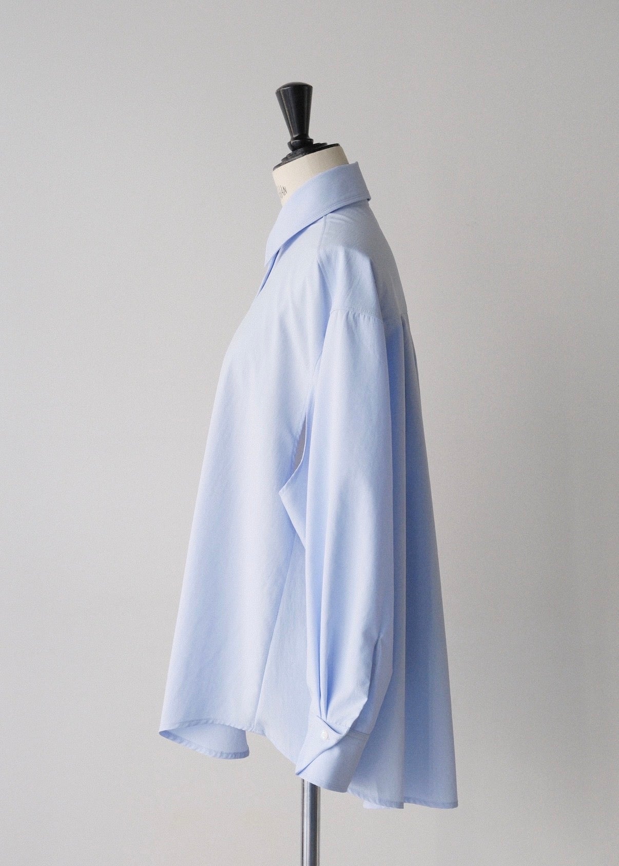 撥水 2way silky over shirt / pale blue