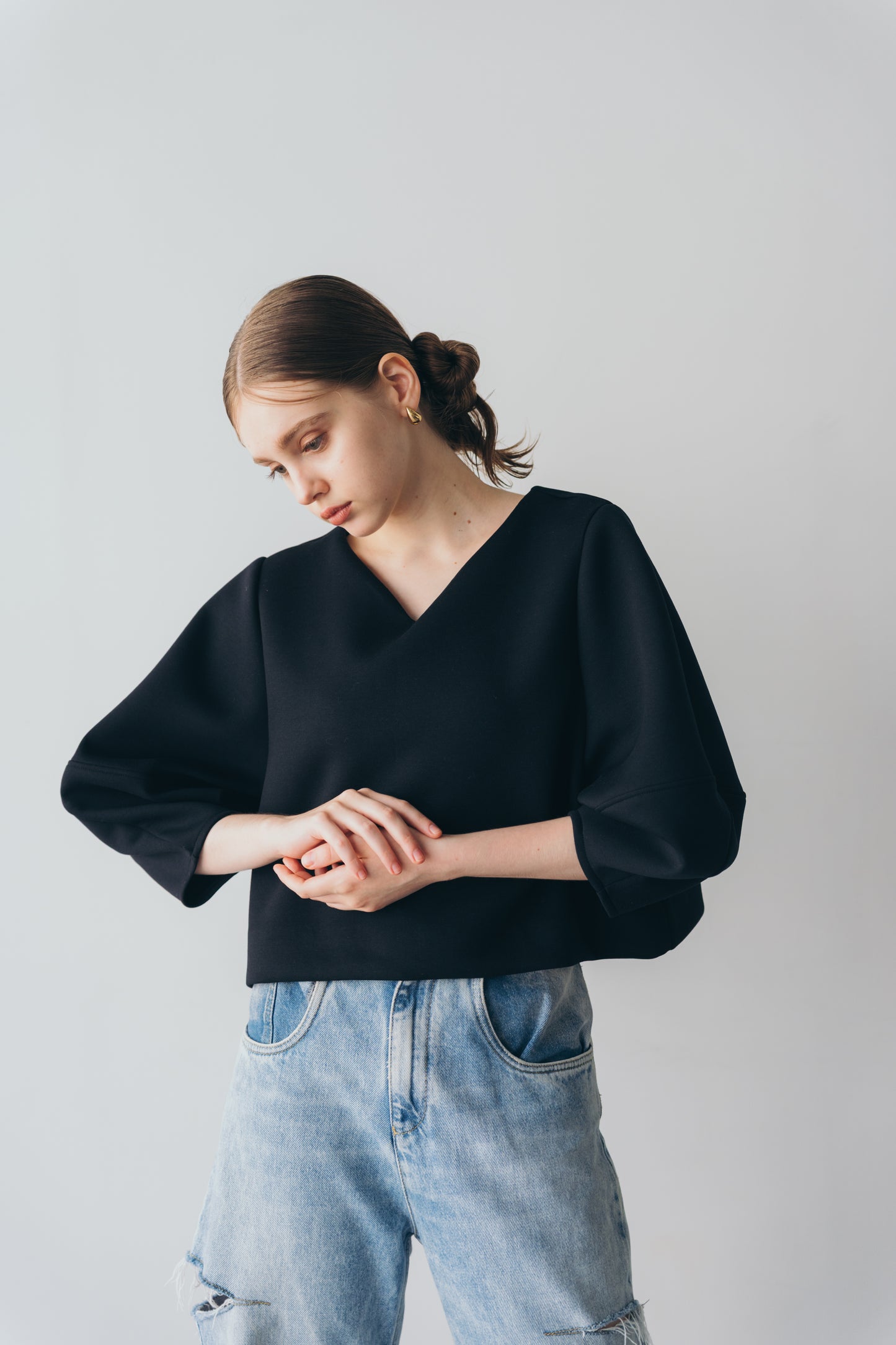 Lady puff tops - Black