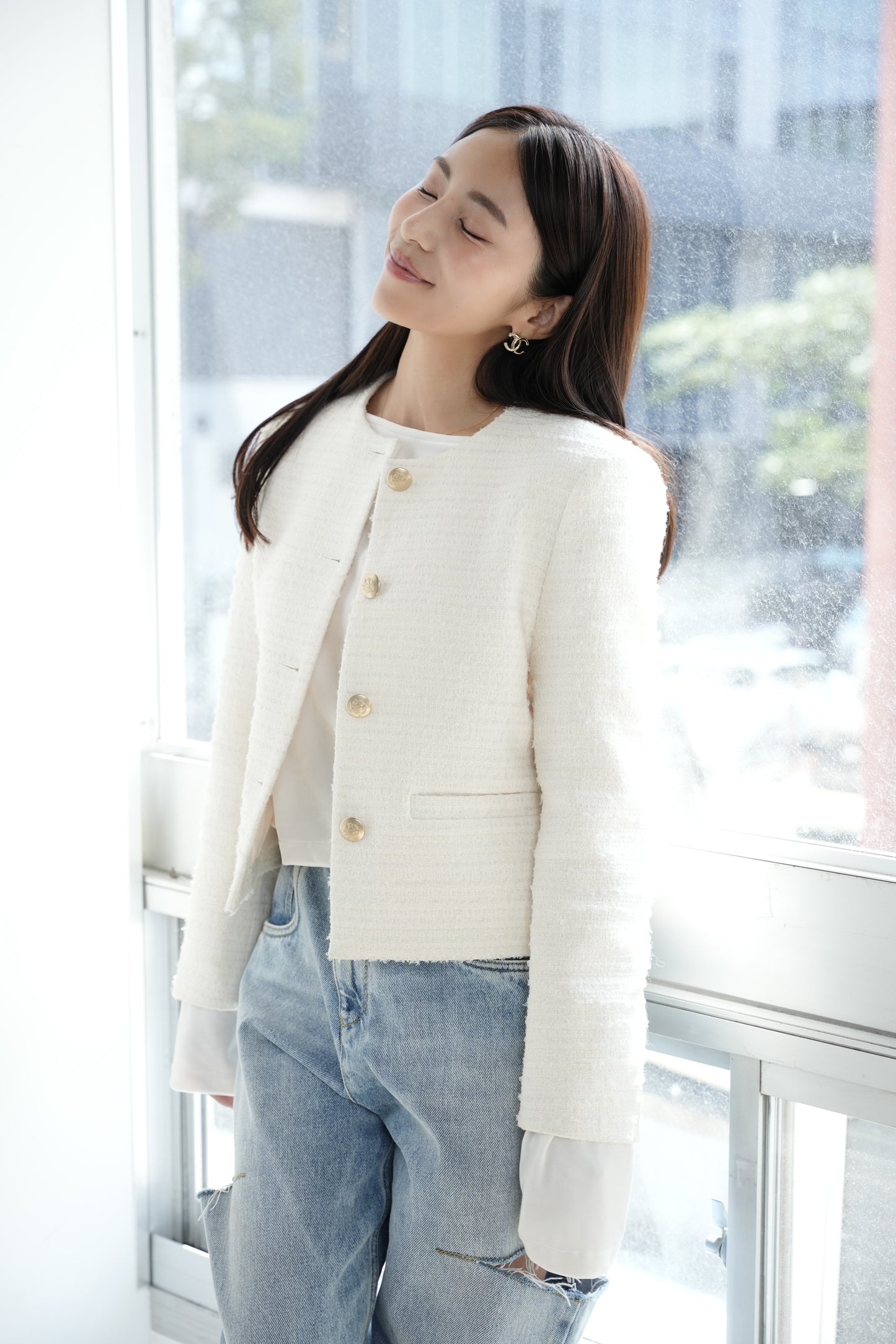 【予約】CARLA Tweed Jacket (White)