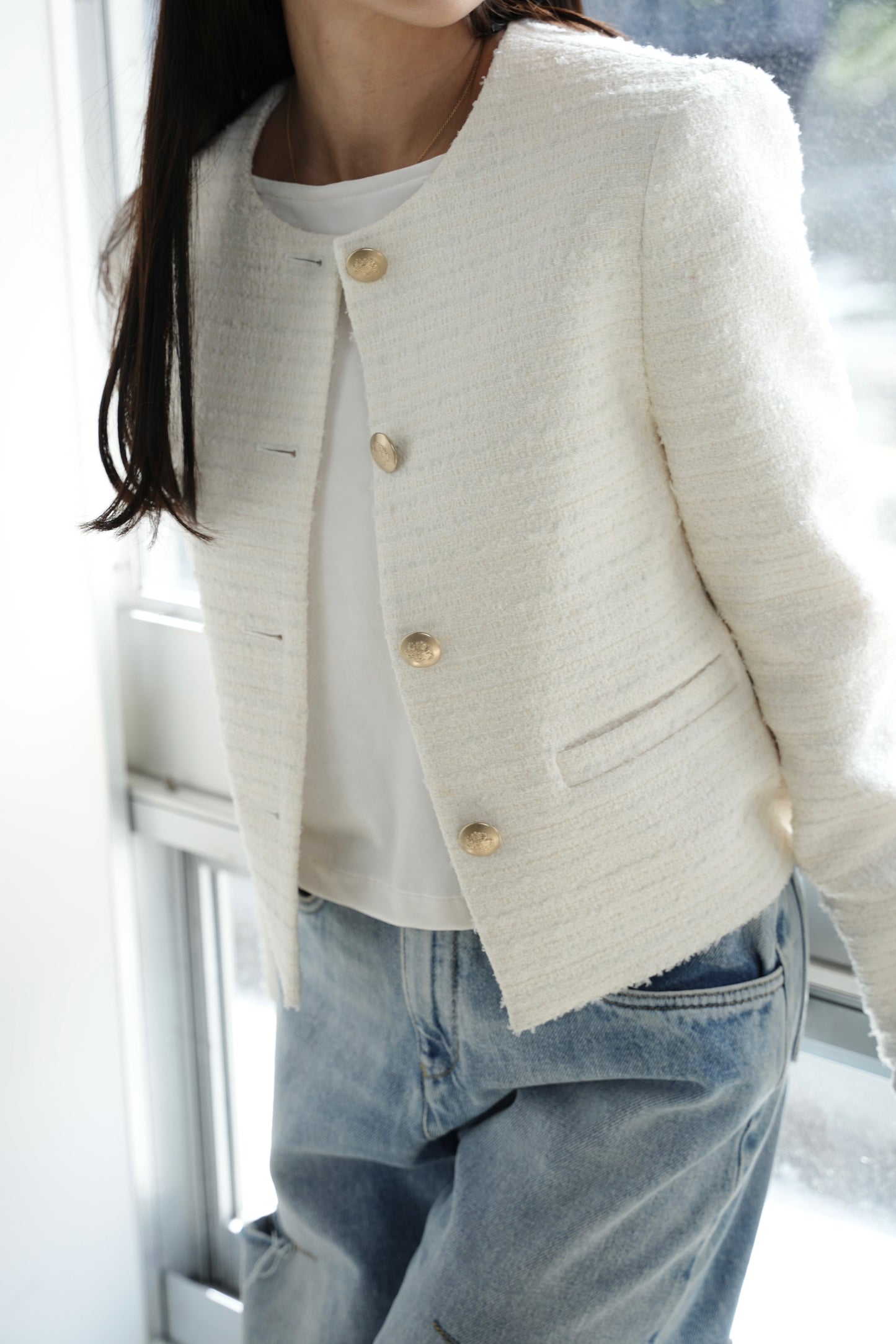 【予約】CARLA Tweed Jacket (White)