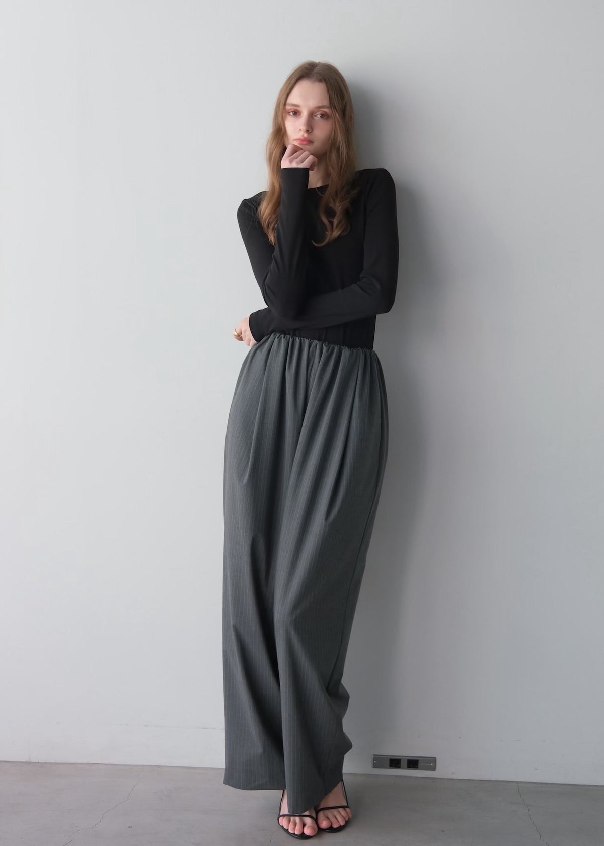 (Pre order) Tuck gather easy pants
