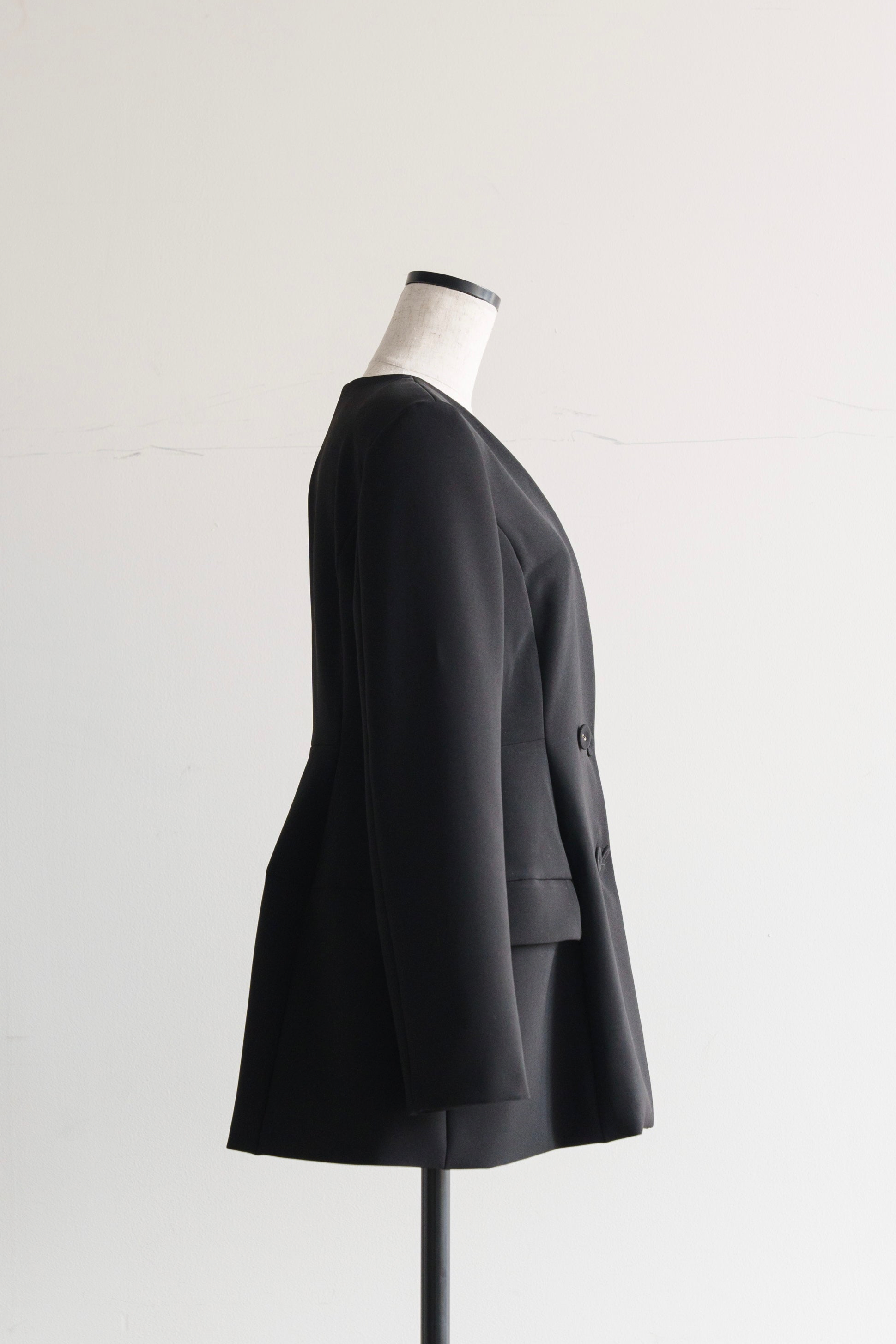 Ruffle 2way Peplum Jacket -Black – CARLA Ruffle 2way Peplum Jacket -Black – CARLA