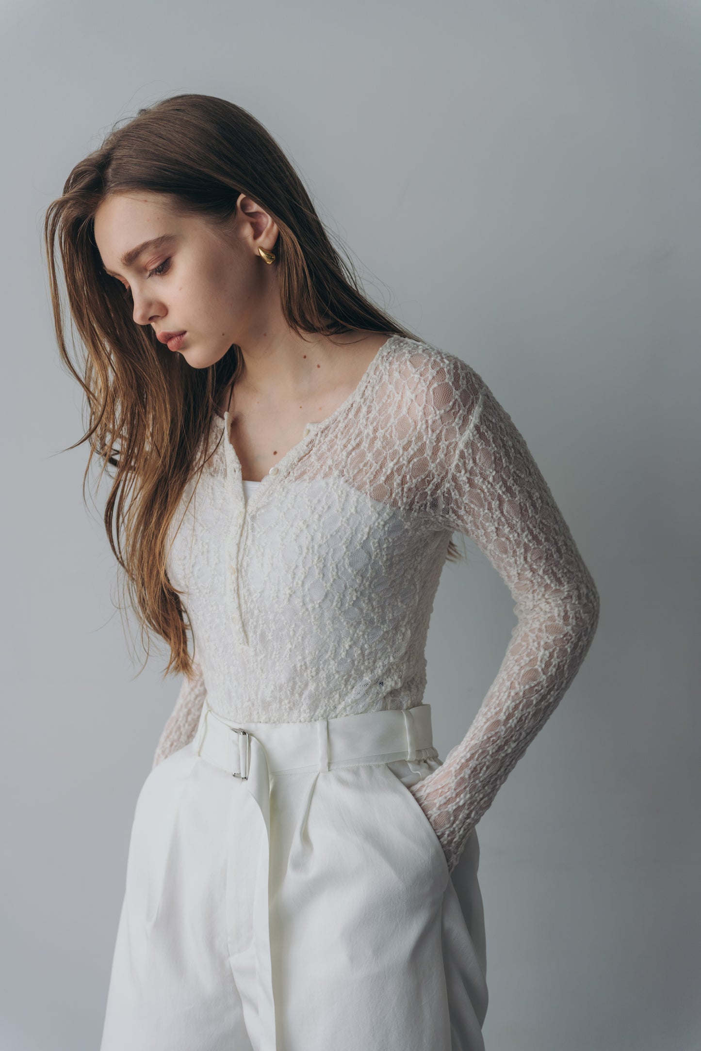 Lace body suit - White