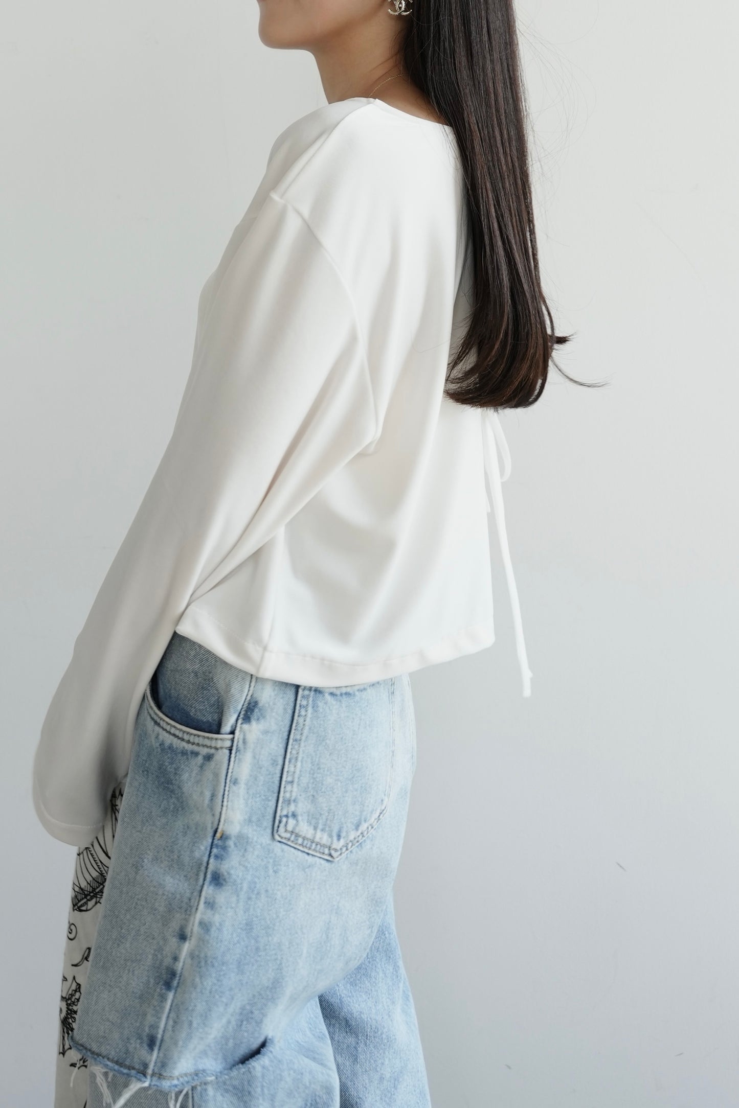 【予約】Konare velour tops (White)