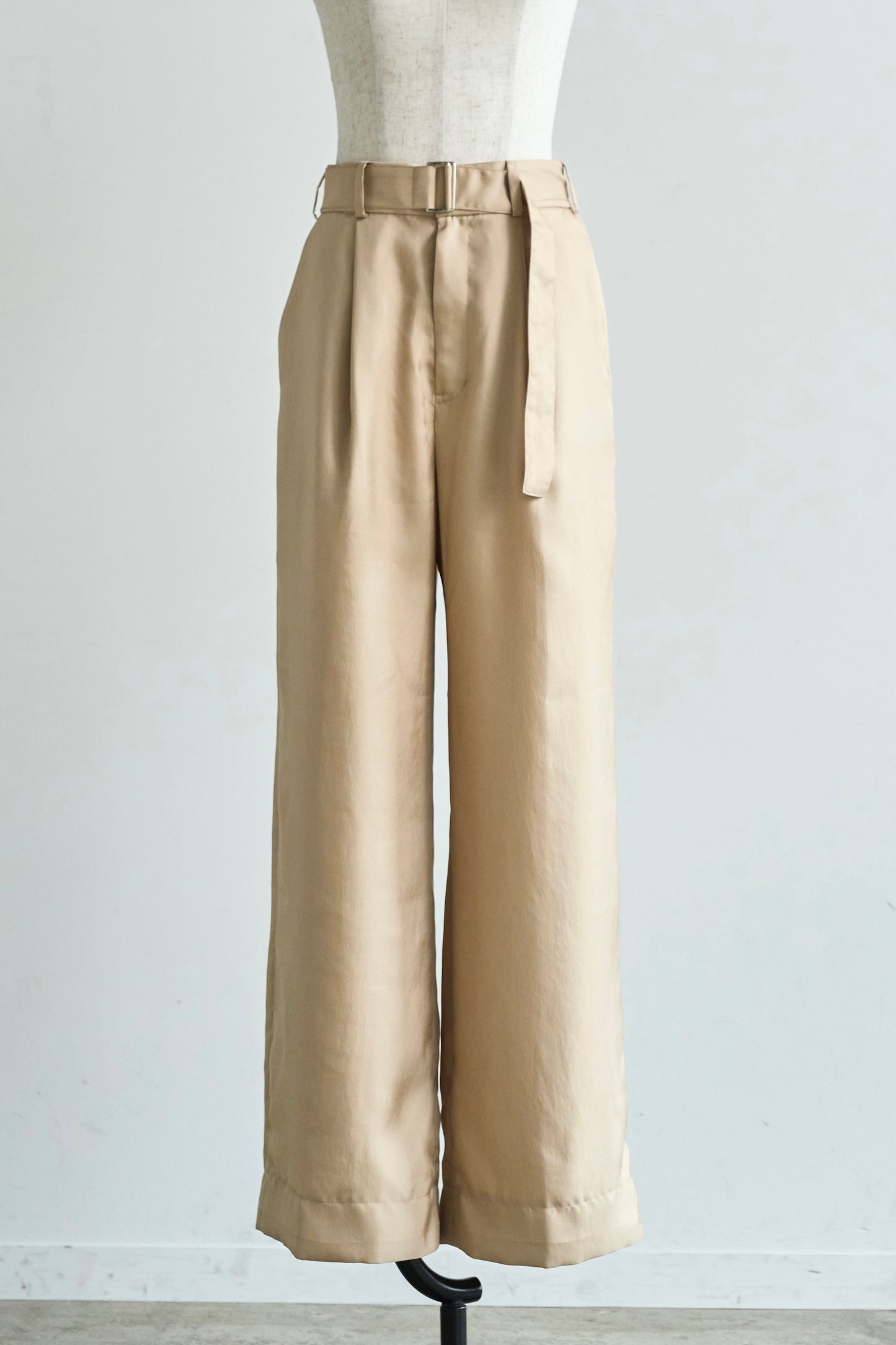 Satin wide pants - beige
