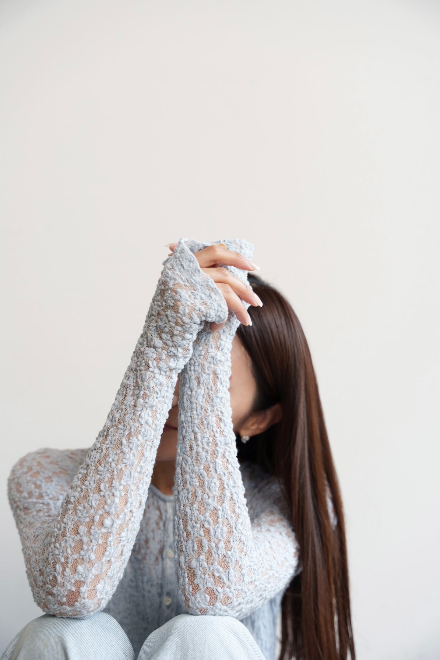 Lace body suit - Blue gray