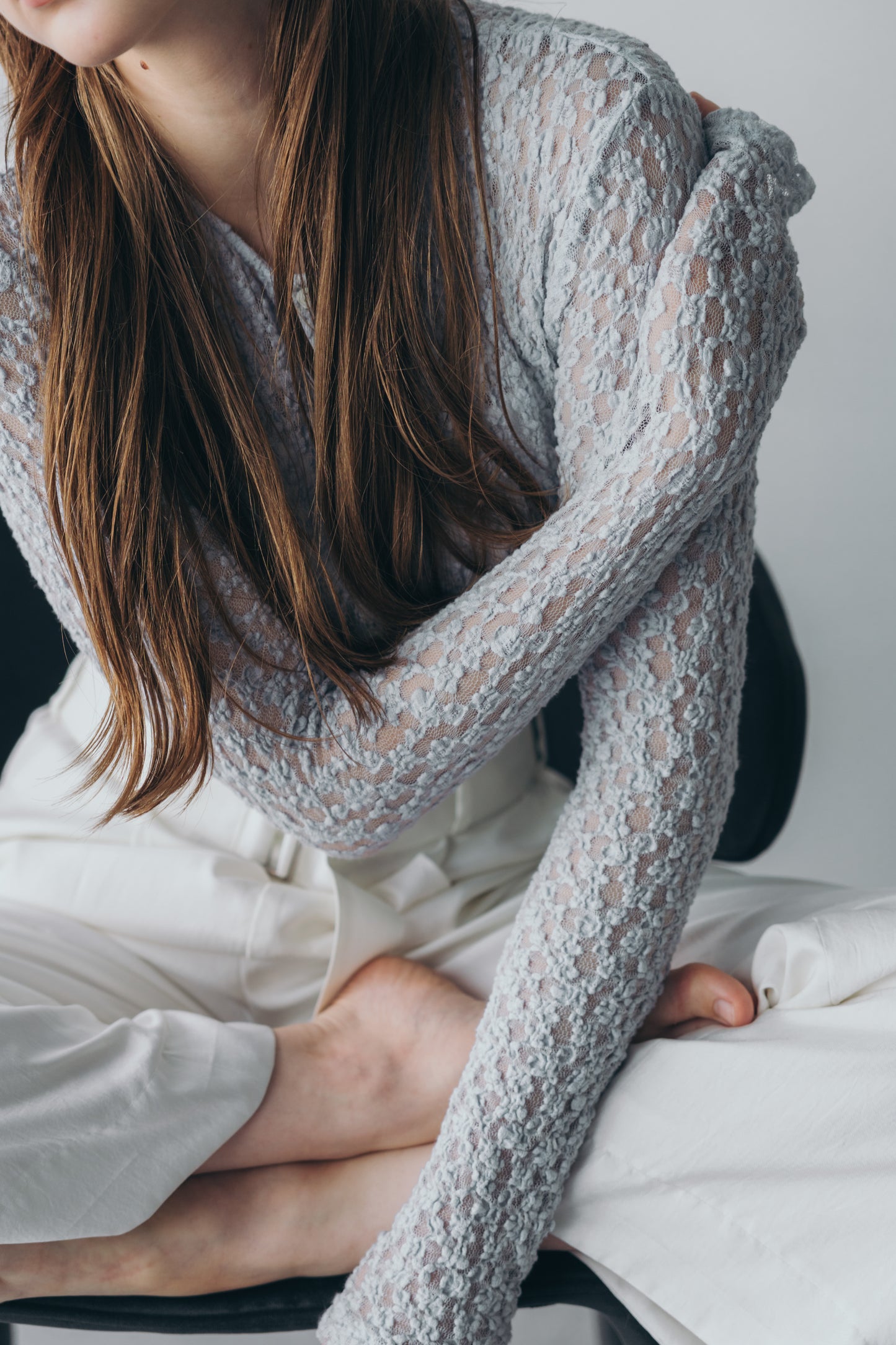 Lace body suit - Blue gray