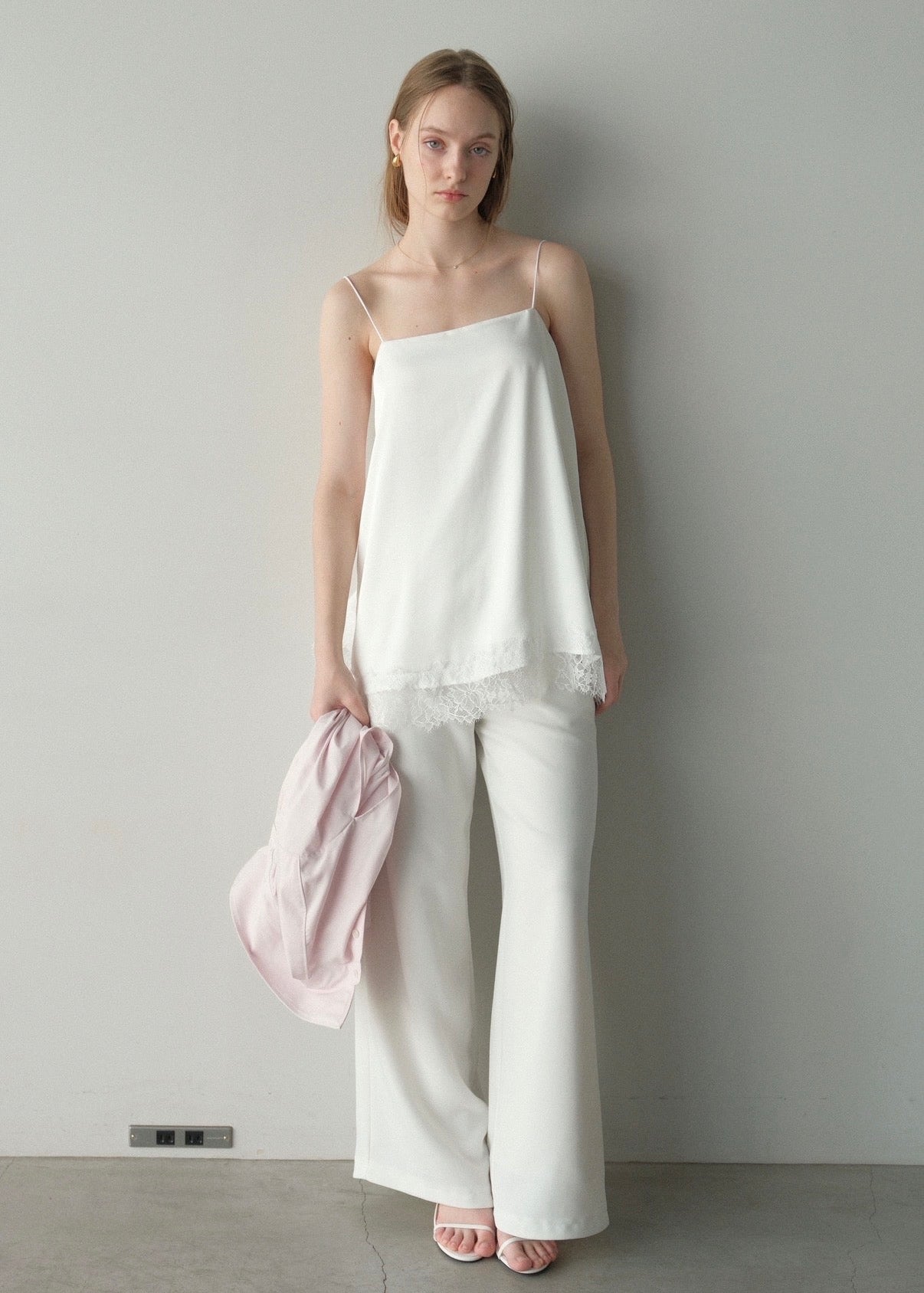 【2nd Pre order】撥水 2way silky over shirt / baby pink