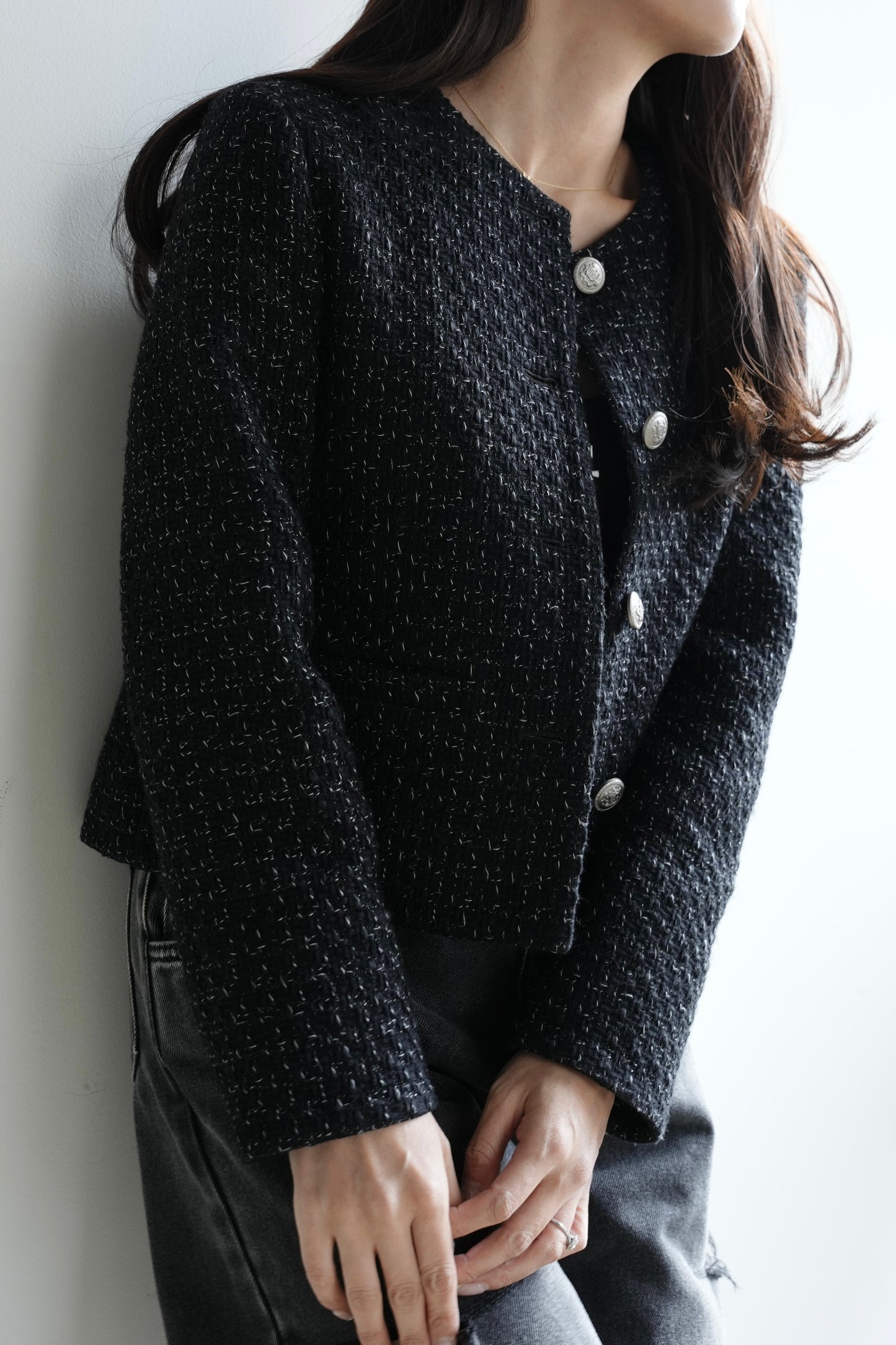 【予約】CARLA Tweed Jacket (Black)