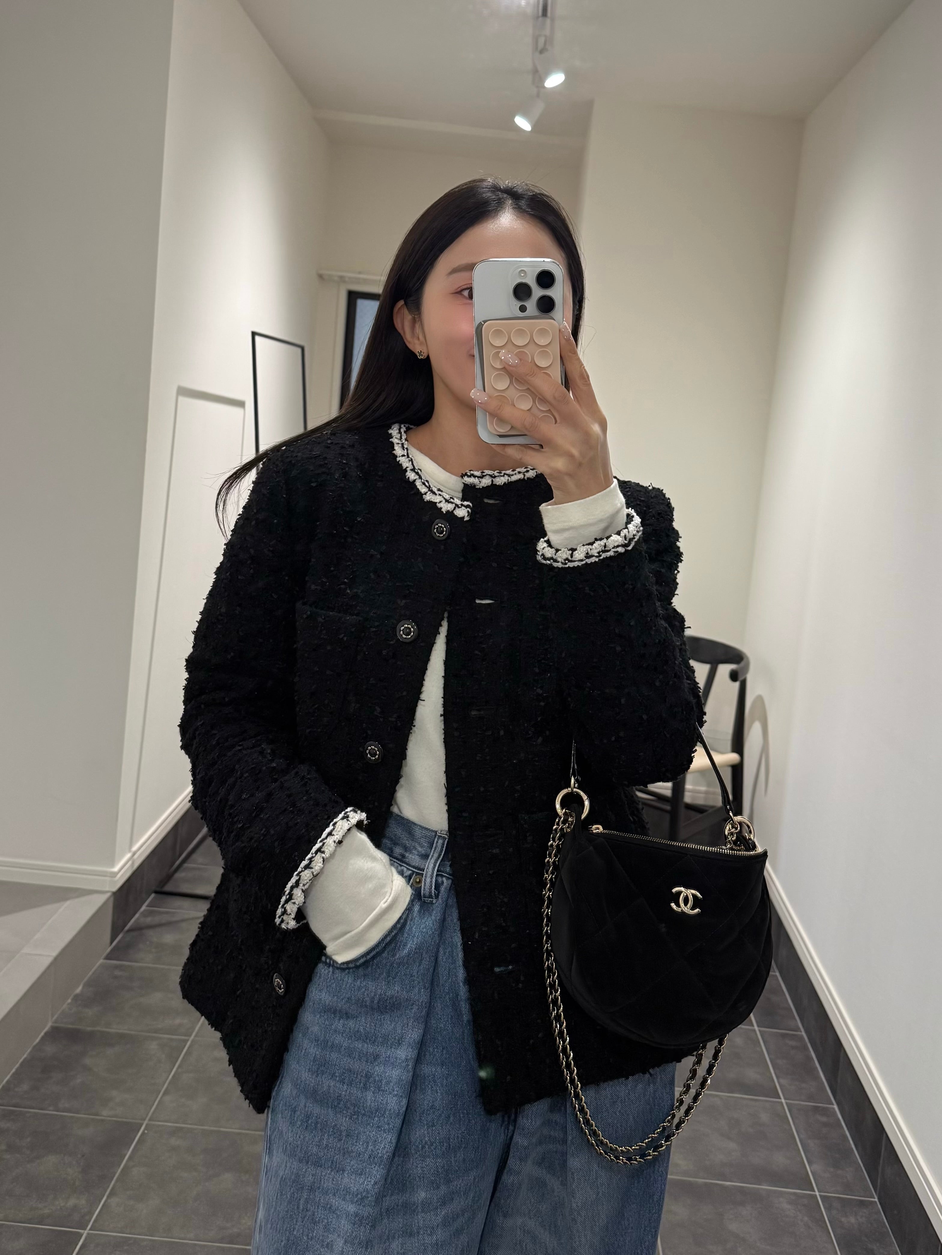 完売品！新品未使用CARLA ツイードジャケット Black CARLA Tweed jacket / Black