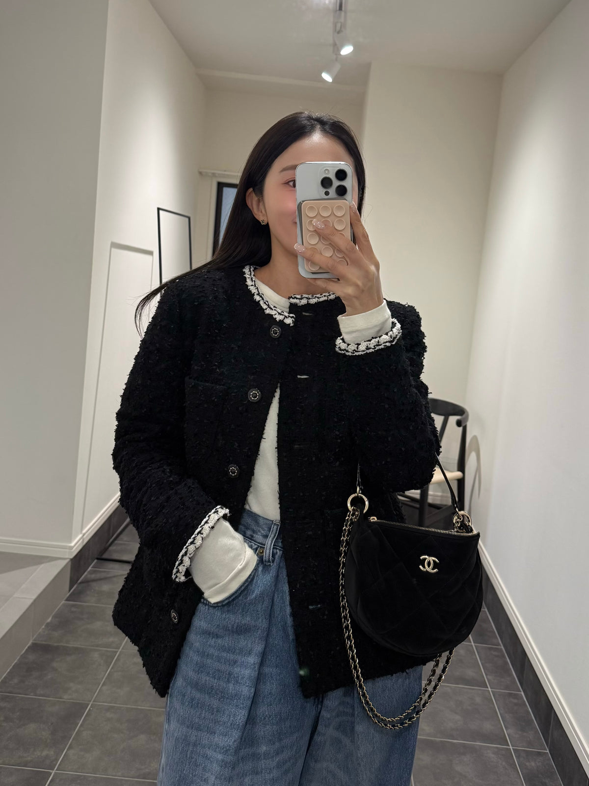 CARLA Tweed jacket / Black