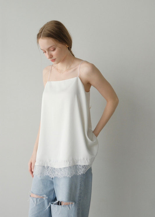 Satin lace camisole /white