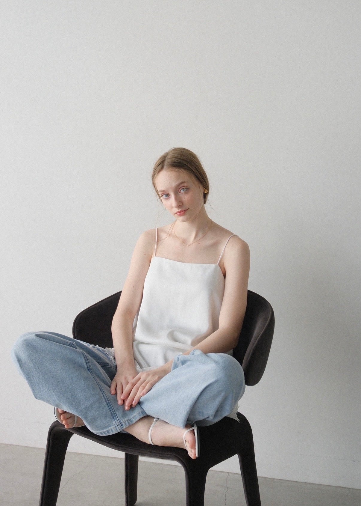 【2nd pre order】Satin lace camisole /white