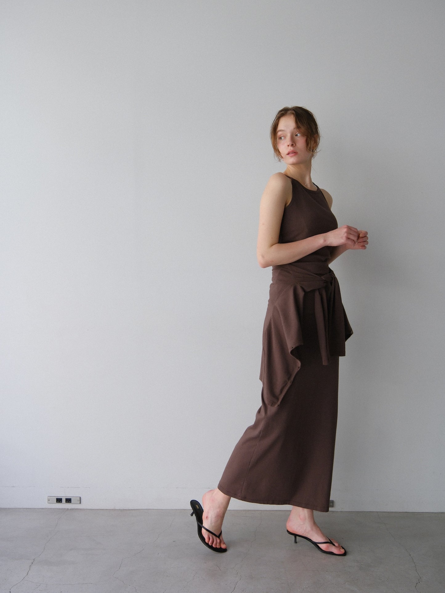【coming soon】Lady cutsew 3piece -Brown