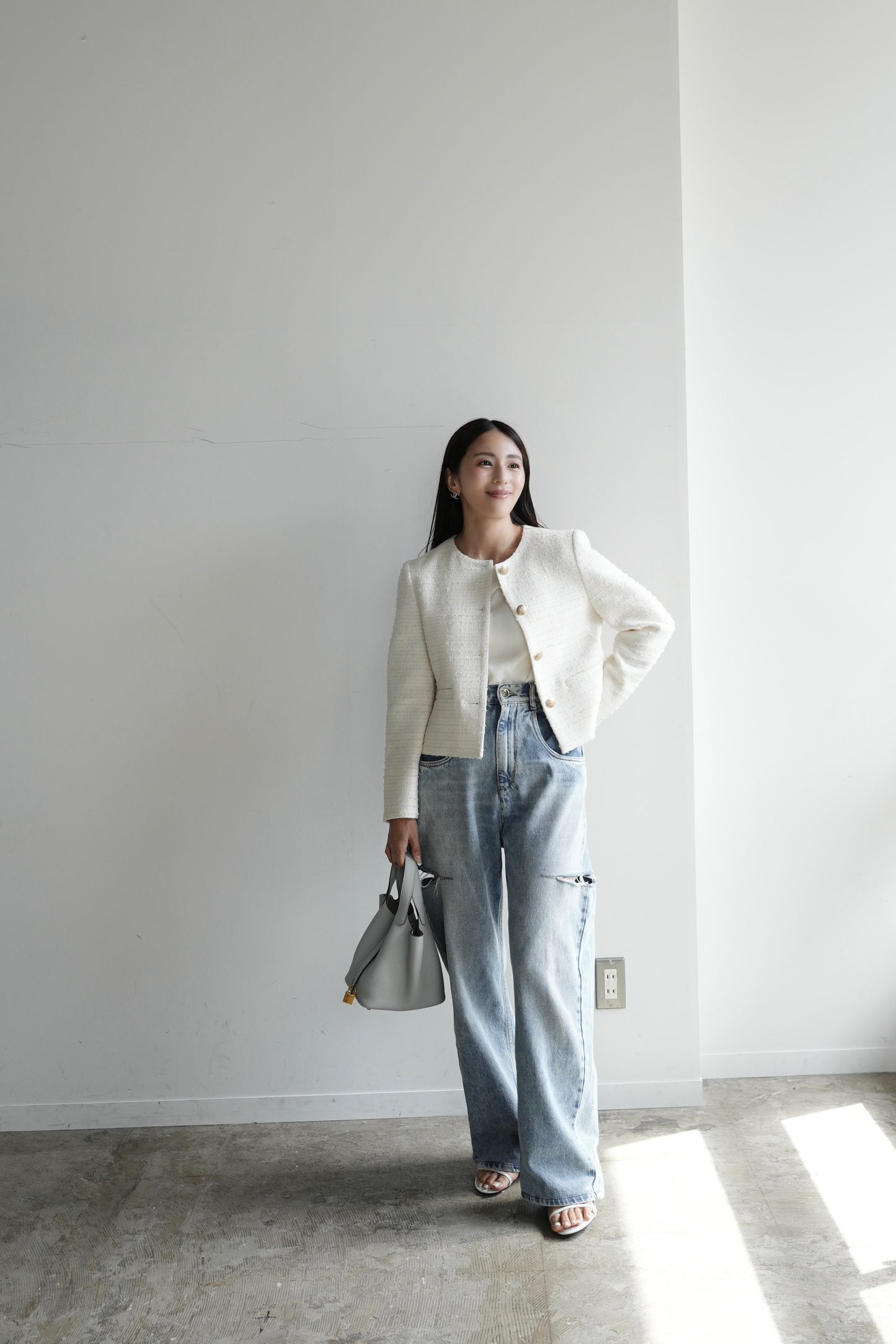 【予約】CARLA Tweed Jacket (White)