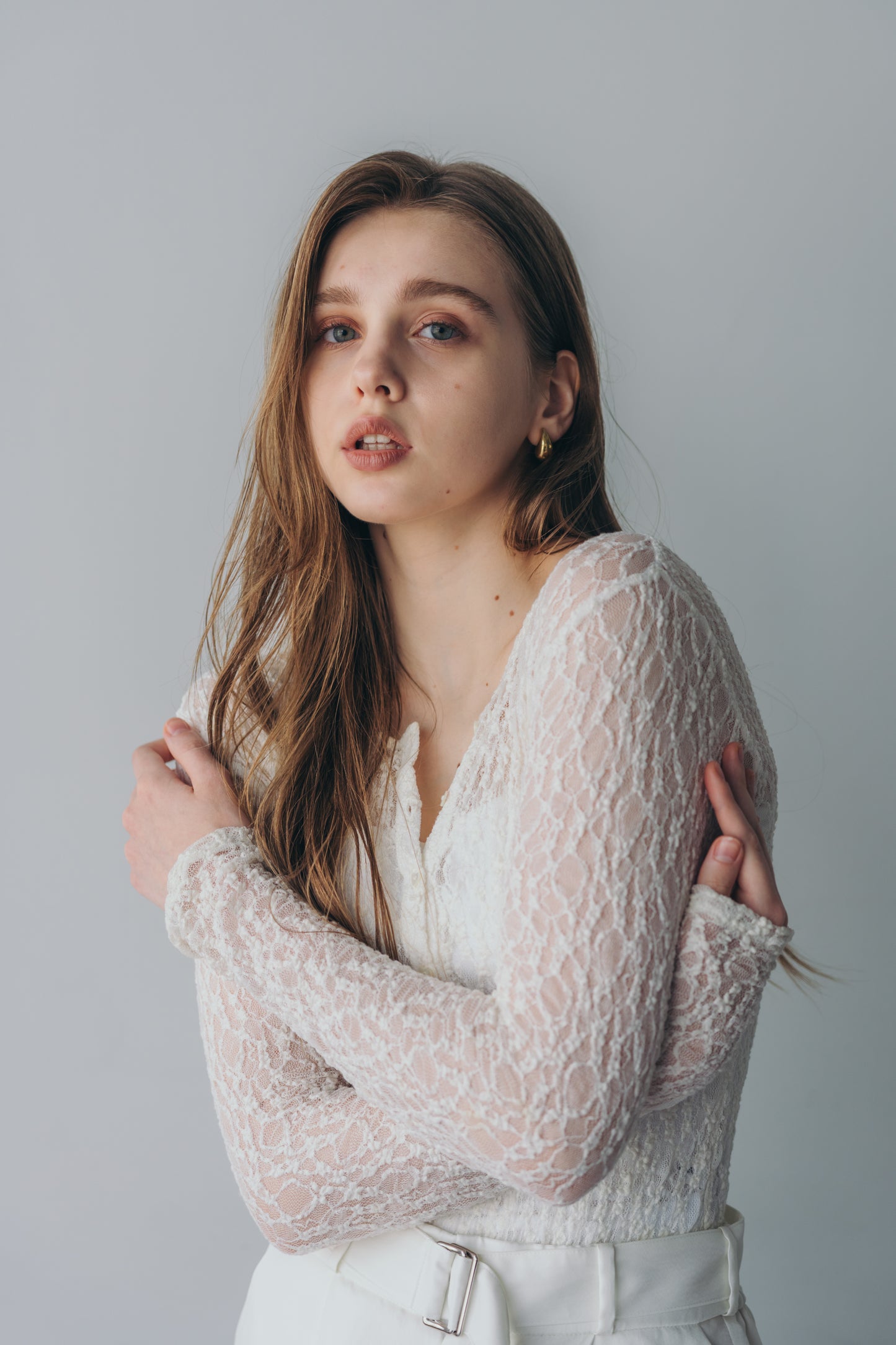 Lace body suit - White